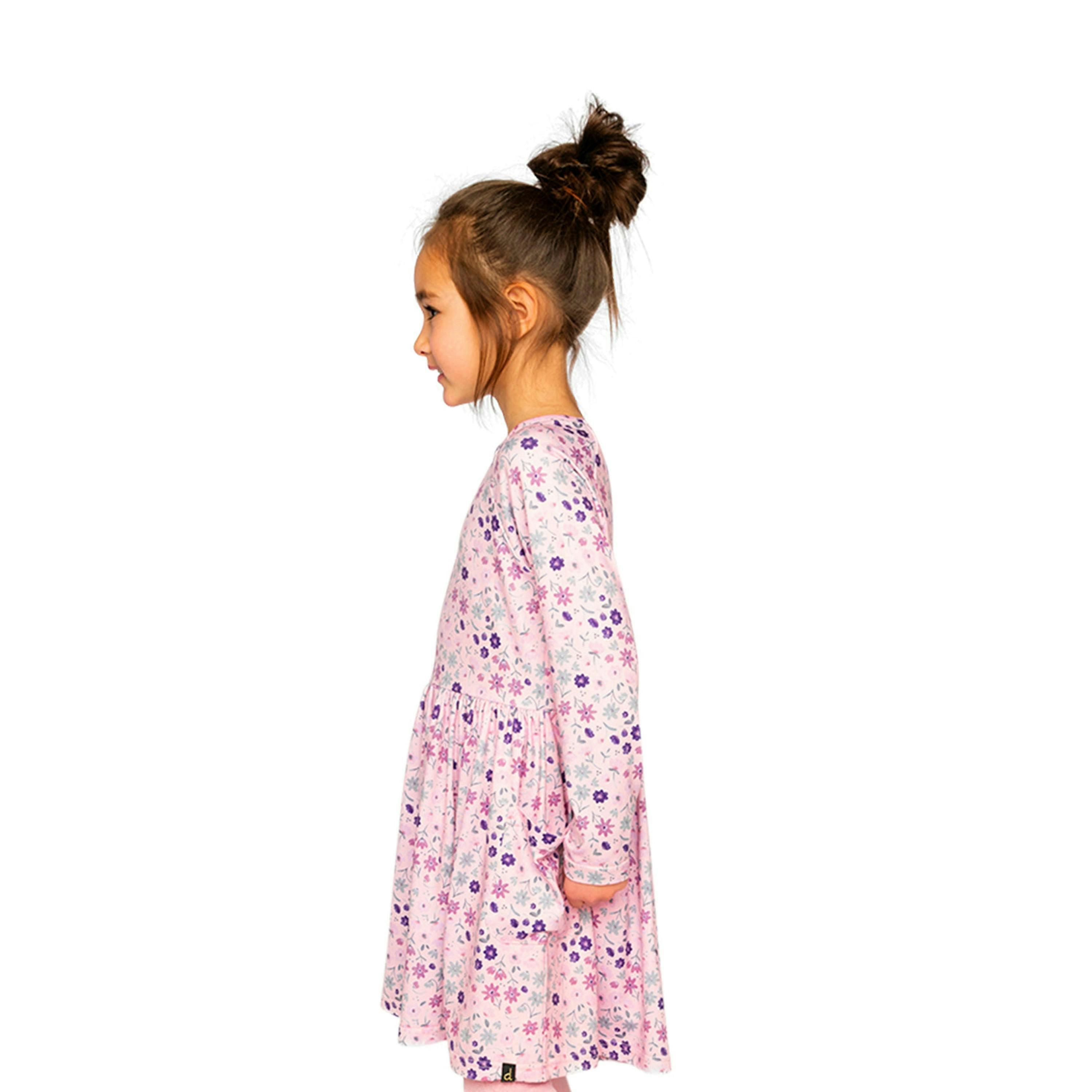 Long Sleeve Dress Rose Print Daisies , view 3 of 5