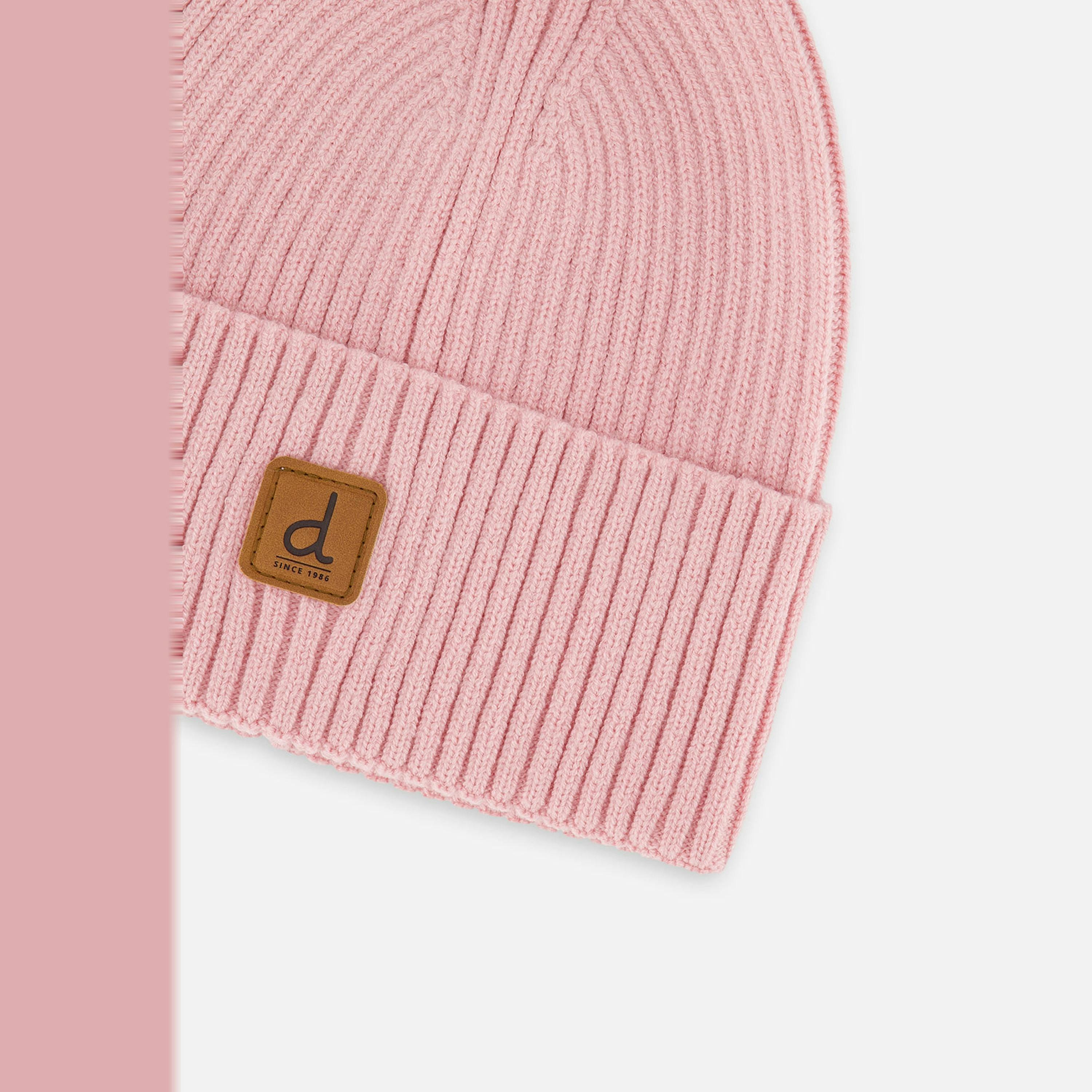 Ribbed Knit Hat Pale Dusty Pink , view 3 of 3