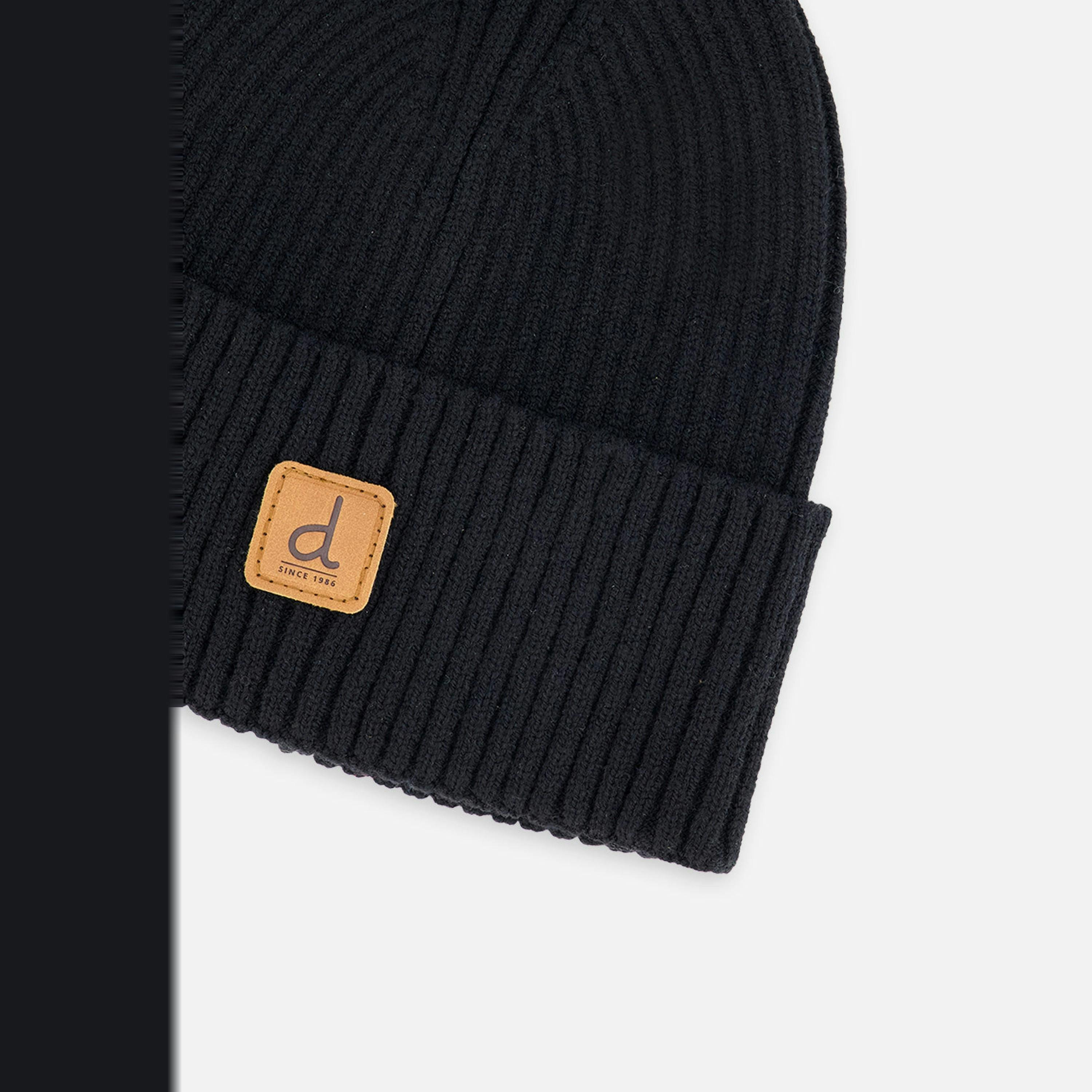 Ribbed Knit Hat Black , view 2 of 2