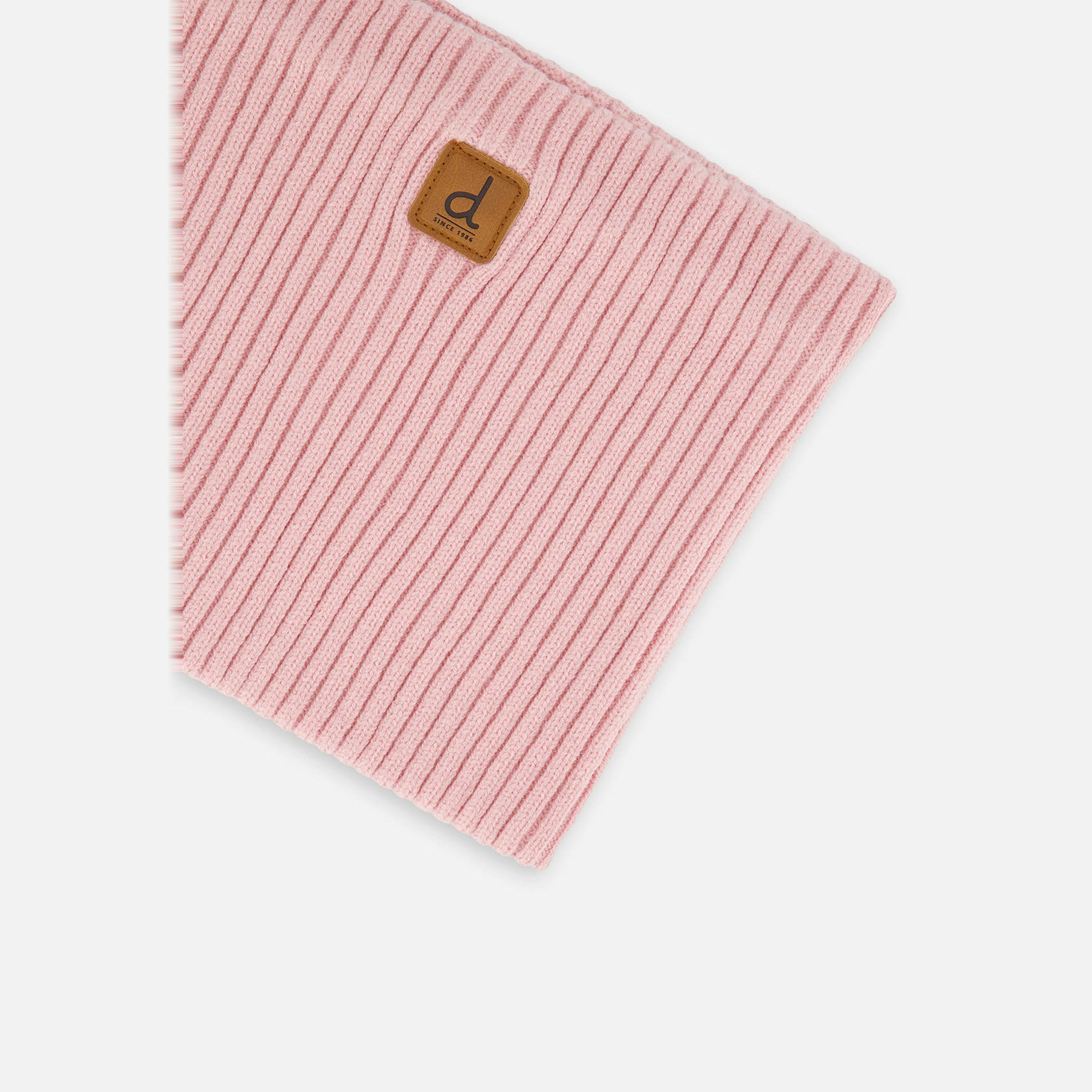Baby Ribbed Knit Neckwarmer Pale Dusty Pink , view 2 of 2