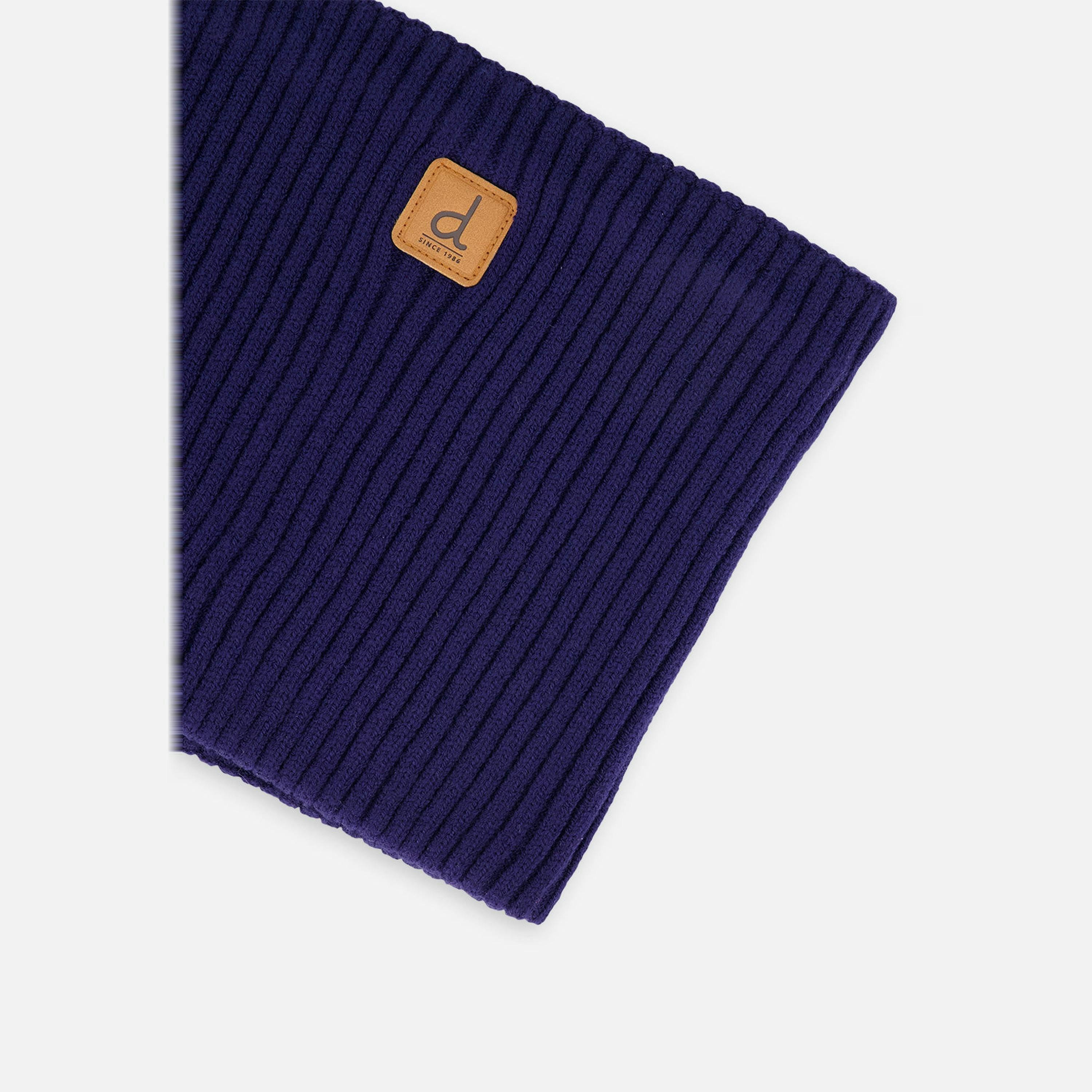 Baby Ribbed Knit Neckwarmer Navy Blue , view 2 of 2