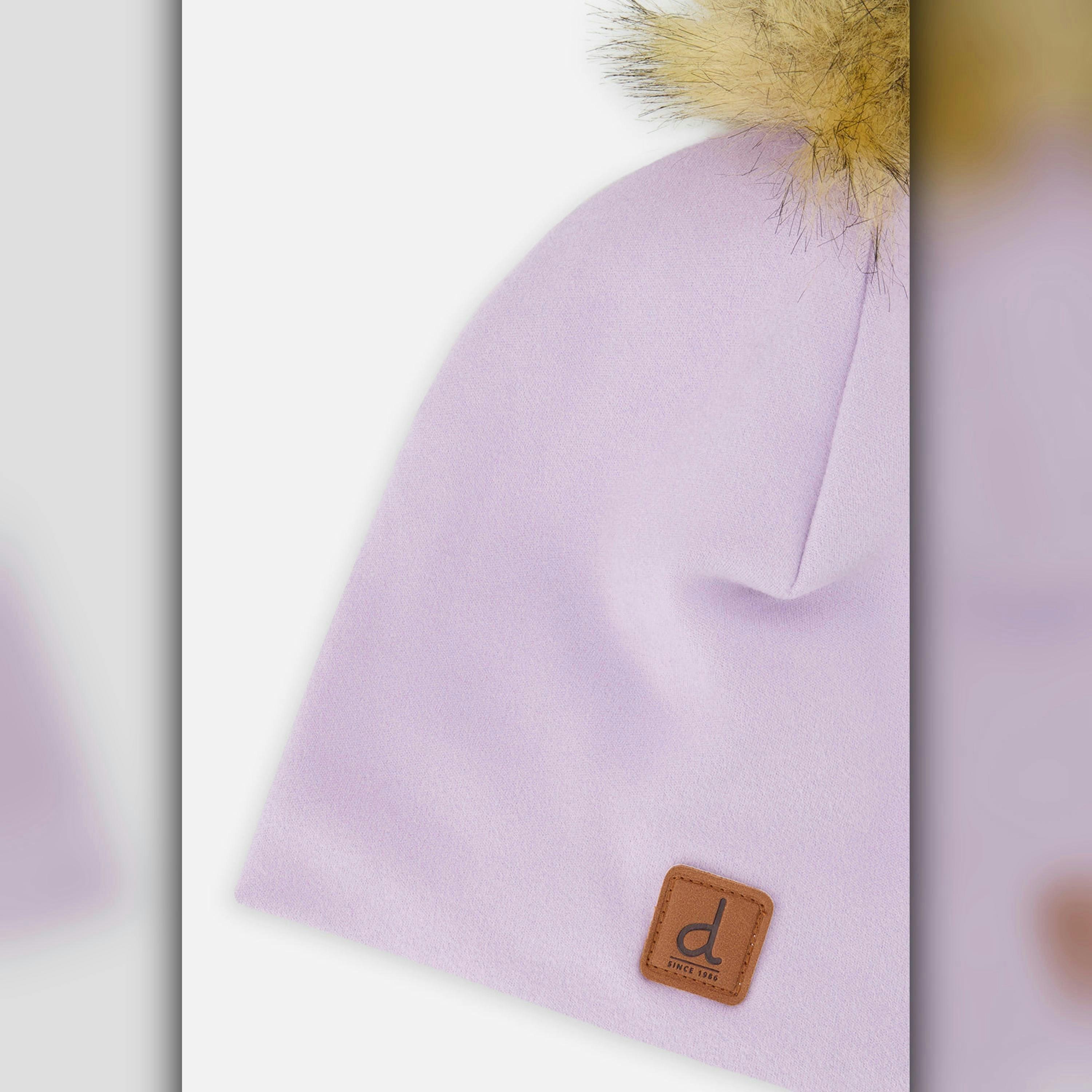 Baby Jersey Hat With Pompom Lavender , view 2 of 2