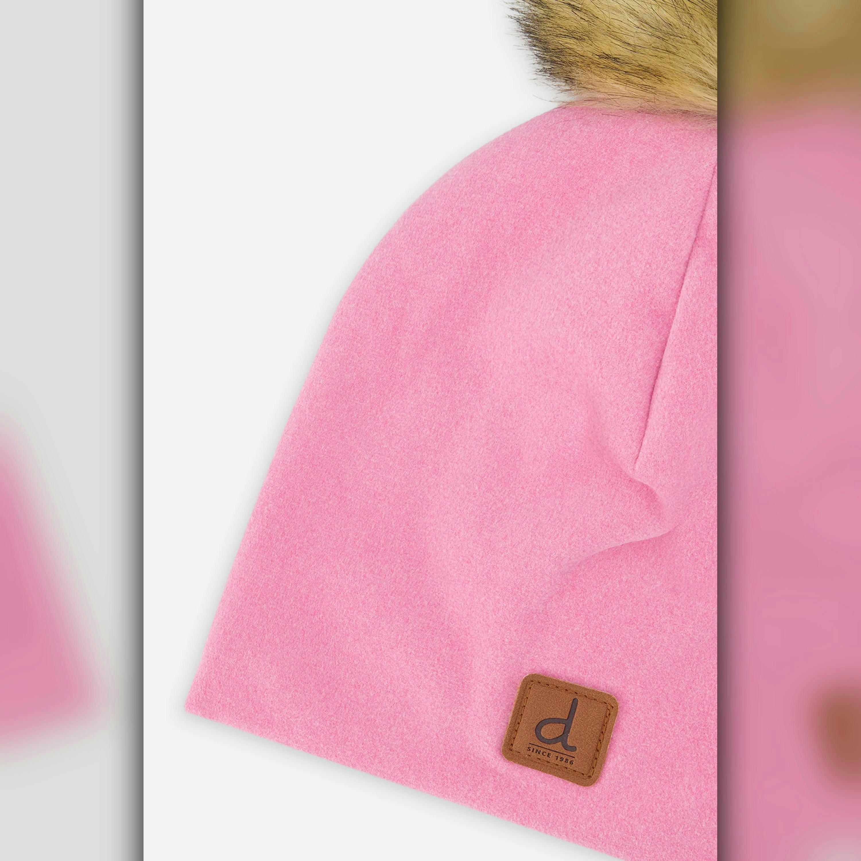 Baby Jersey Hat With Pompom Pink , view 2 of 2