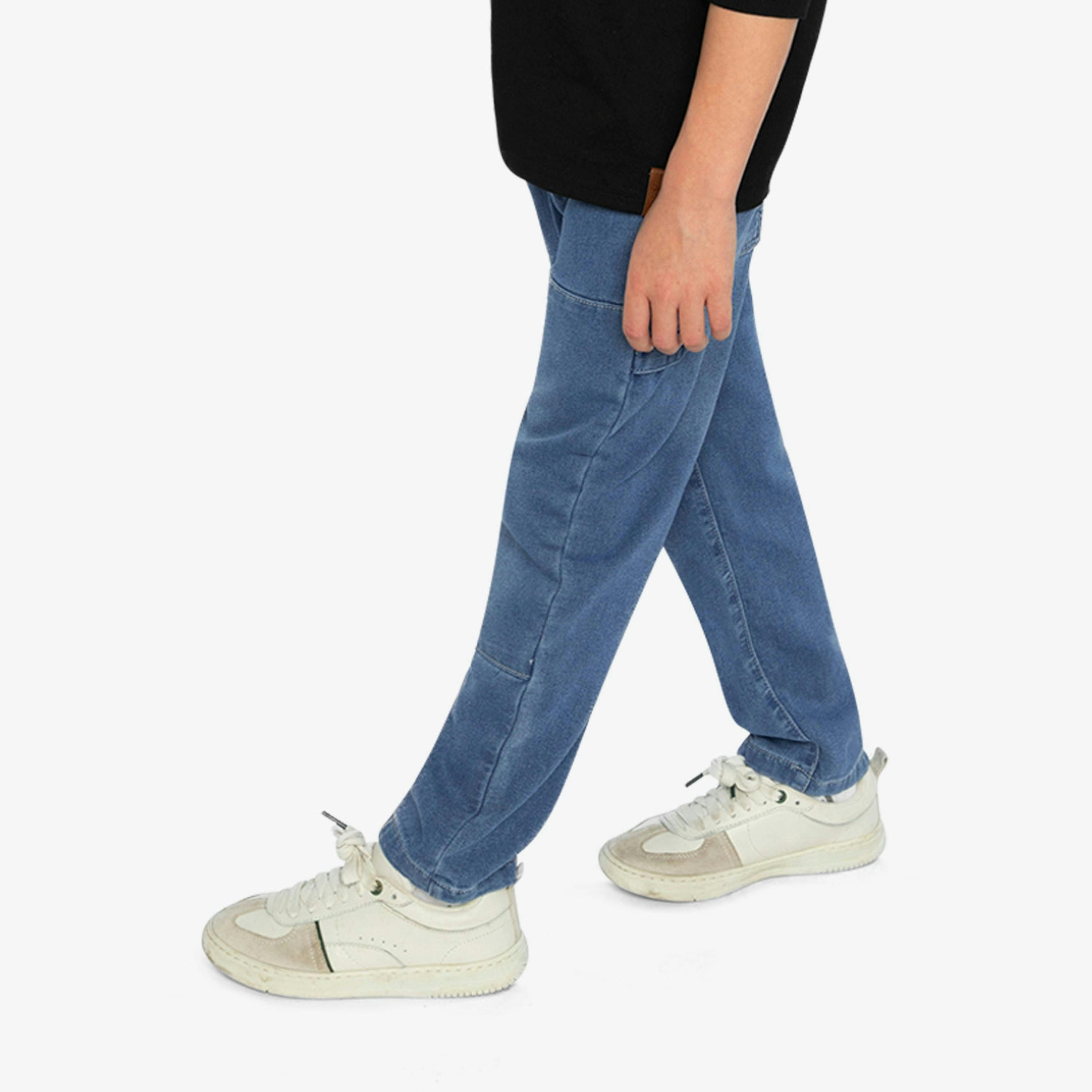 French Terry Denim Pants Light Blue , view 3 of 6