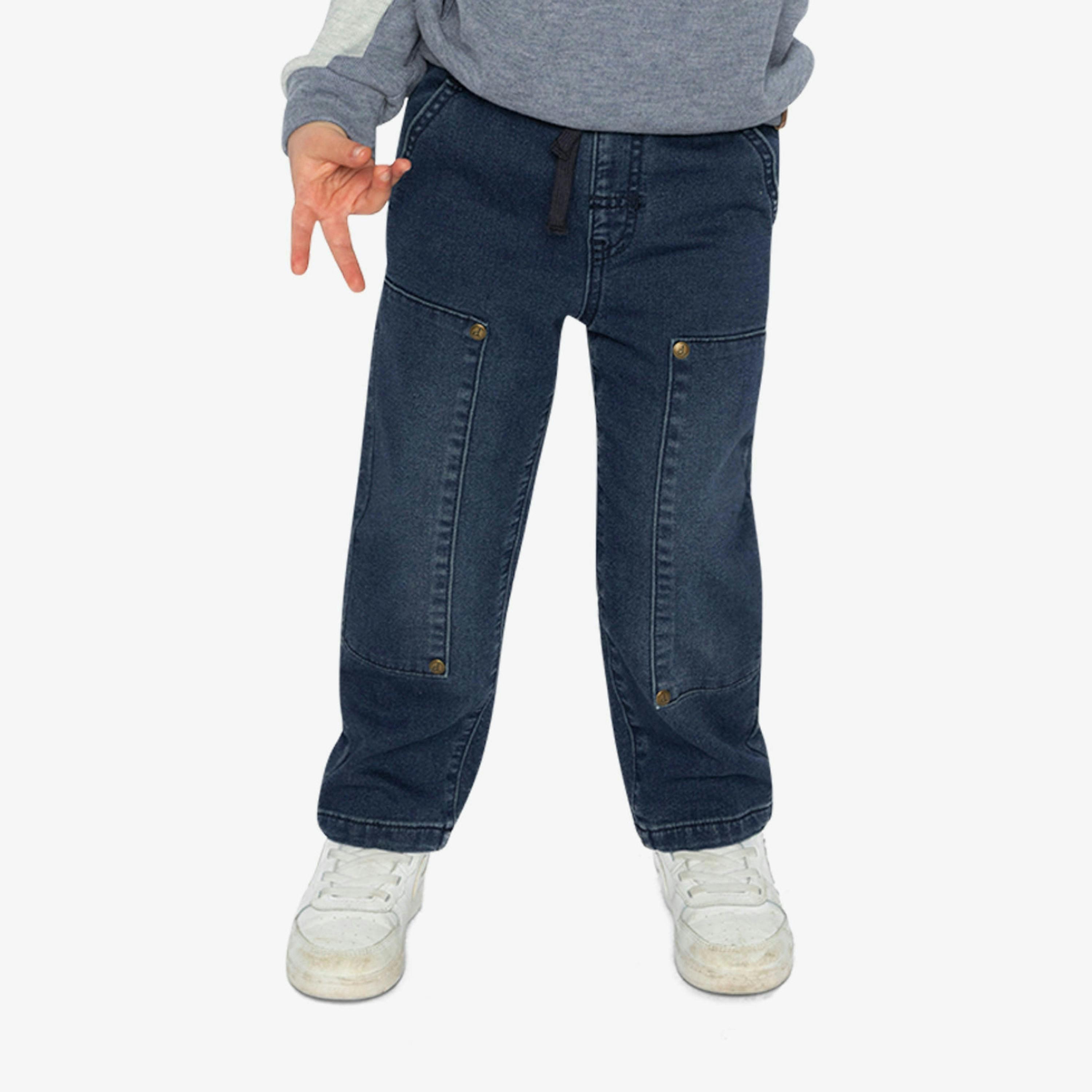 French Terry Denim Pants Navy Blue , view 2 of 6