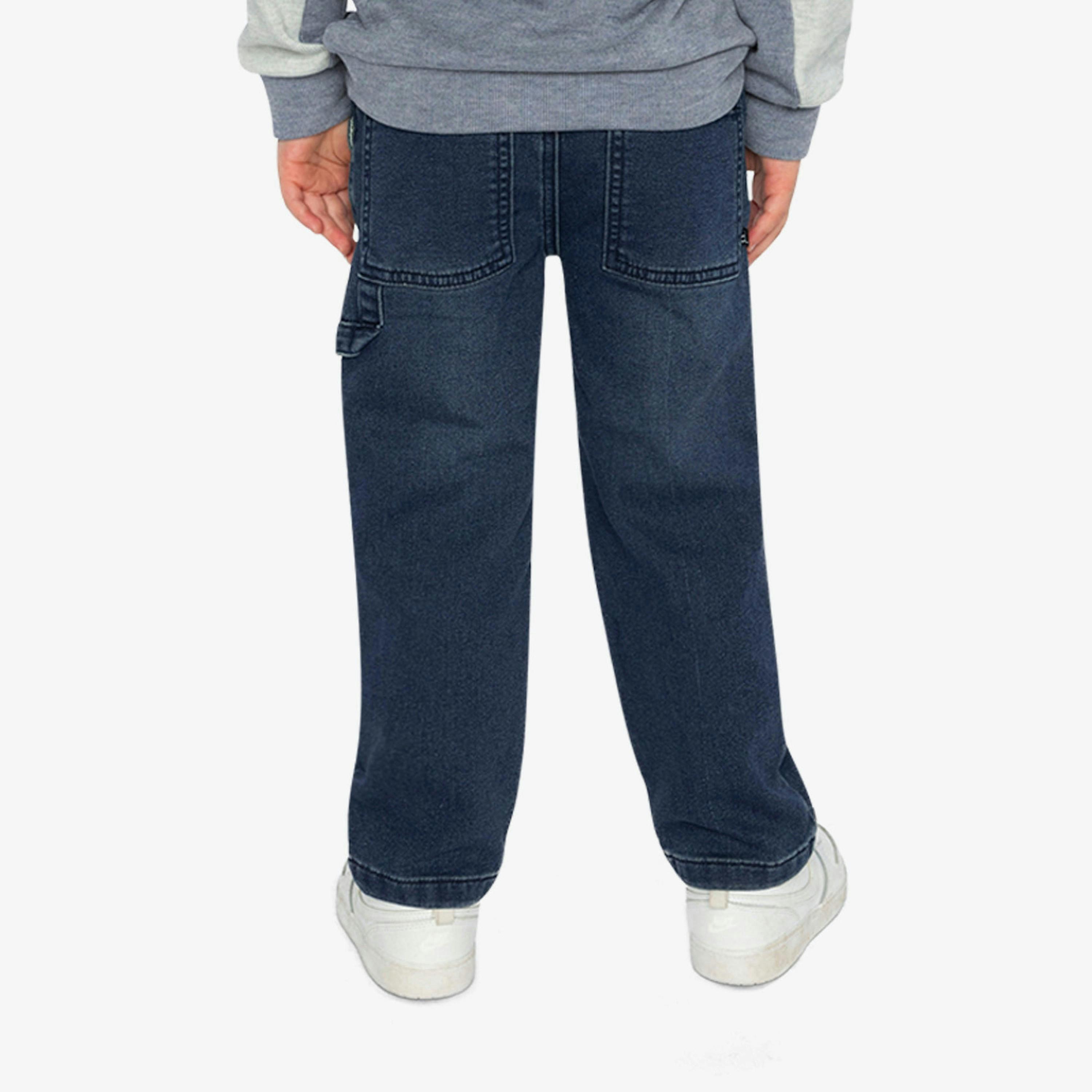 French Terry Denim Pants Navy Blue , view 4 of 6