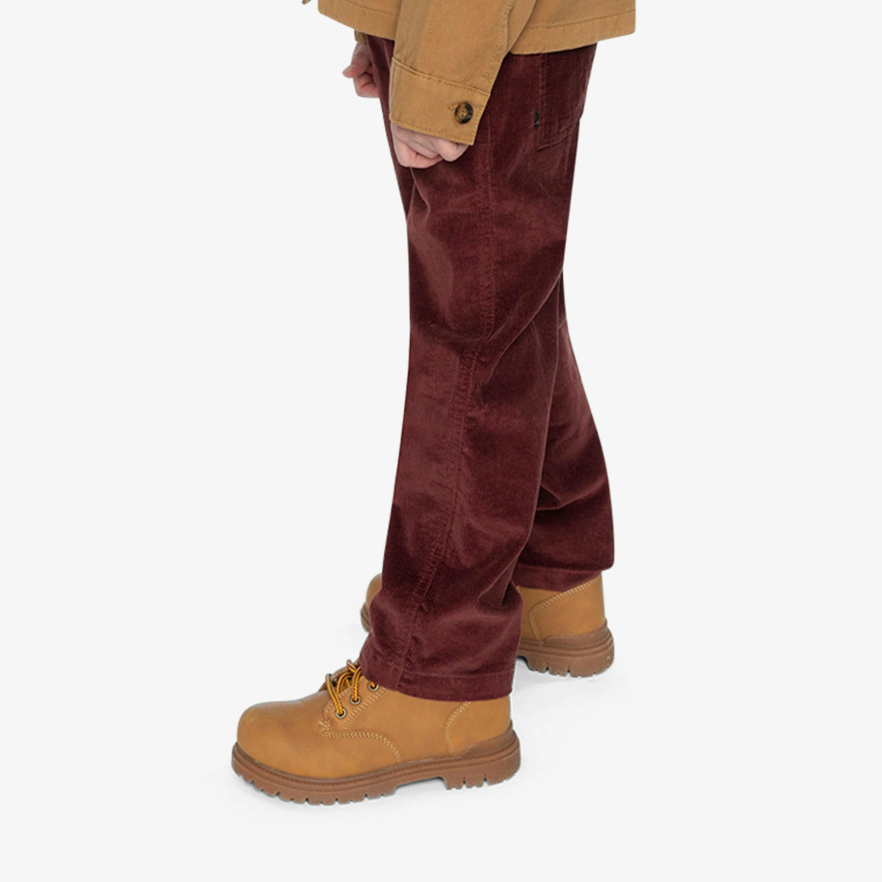 Stretch Corduroy Pants With Cargo Pocket Reddish-Brown , view 3 of 6