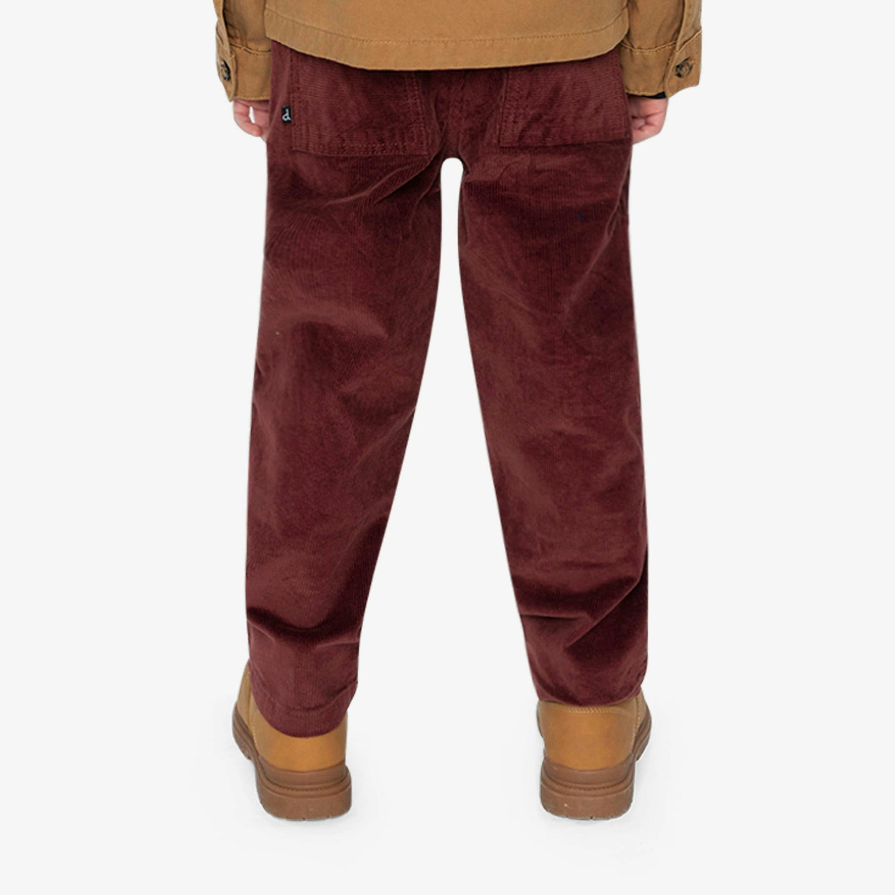 Stretch Corduroy Pants With Cargo Pocket Reddish-Brown , view 4 of 6