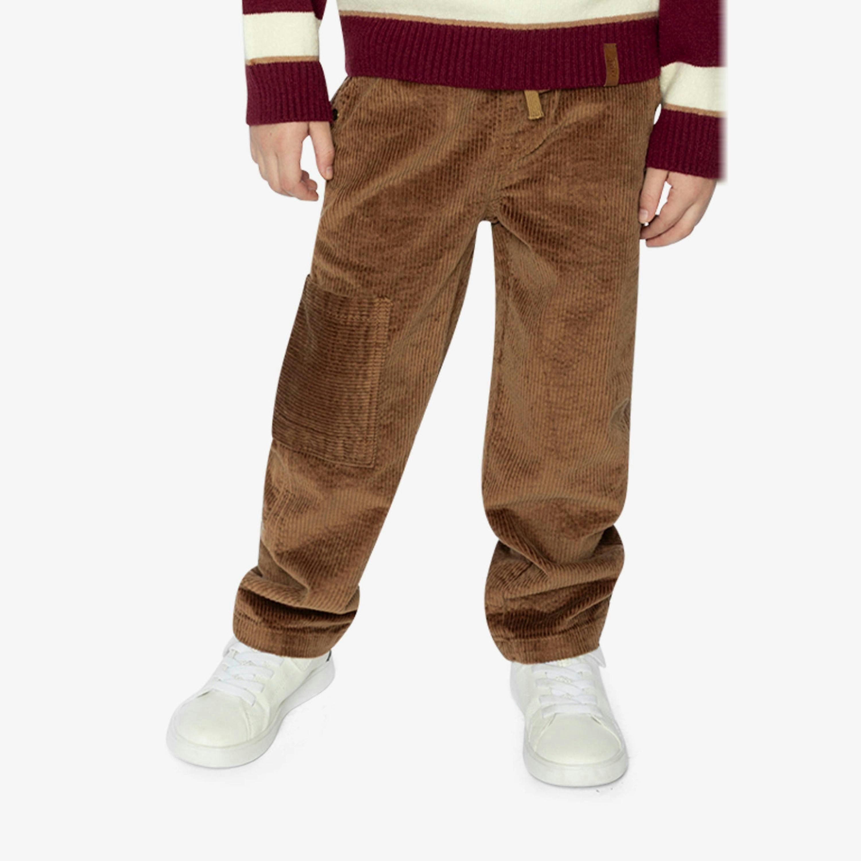 Stretch Corduroy Pants With Cargo Pocket Brown Sugar , view 2 of 6