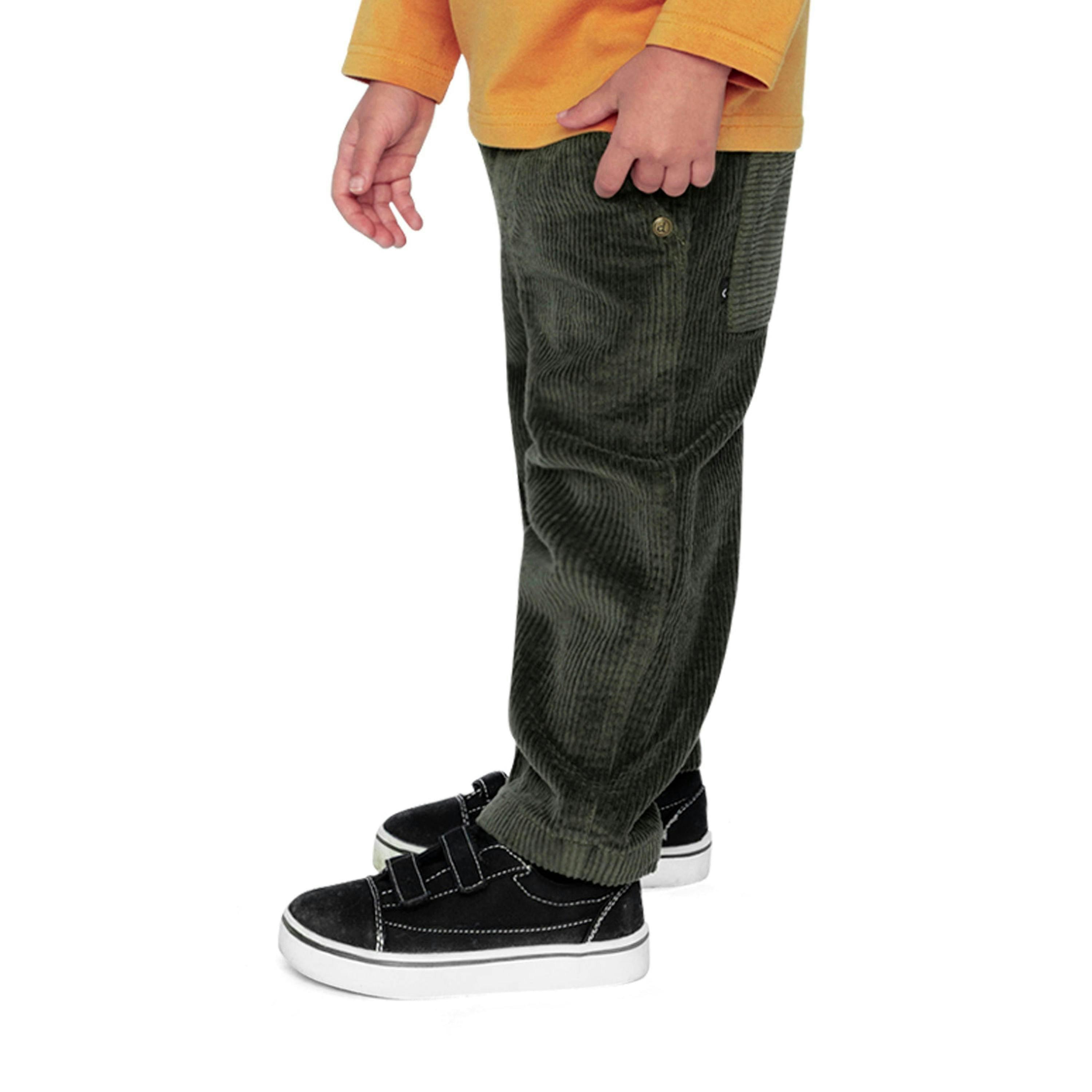 Stretch Corduroy Pants With Cargo Pocket Dark Grey , view 2 of 5