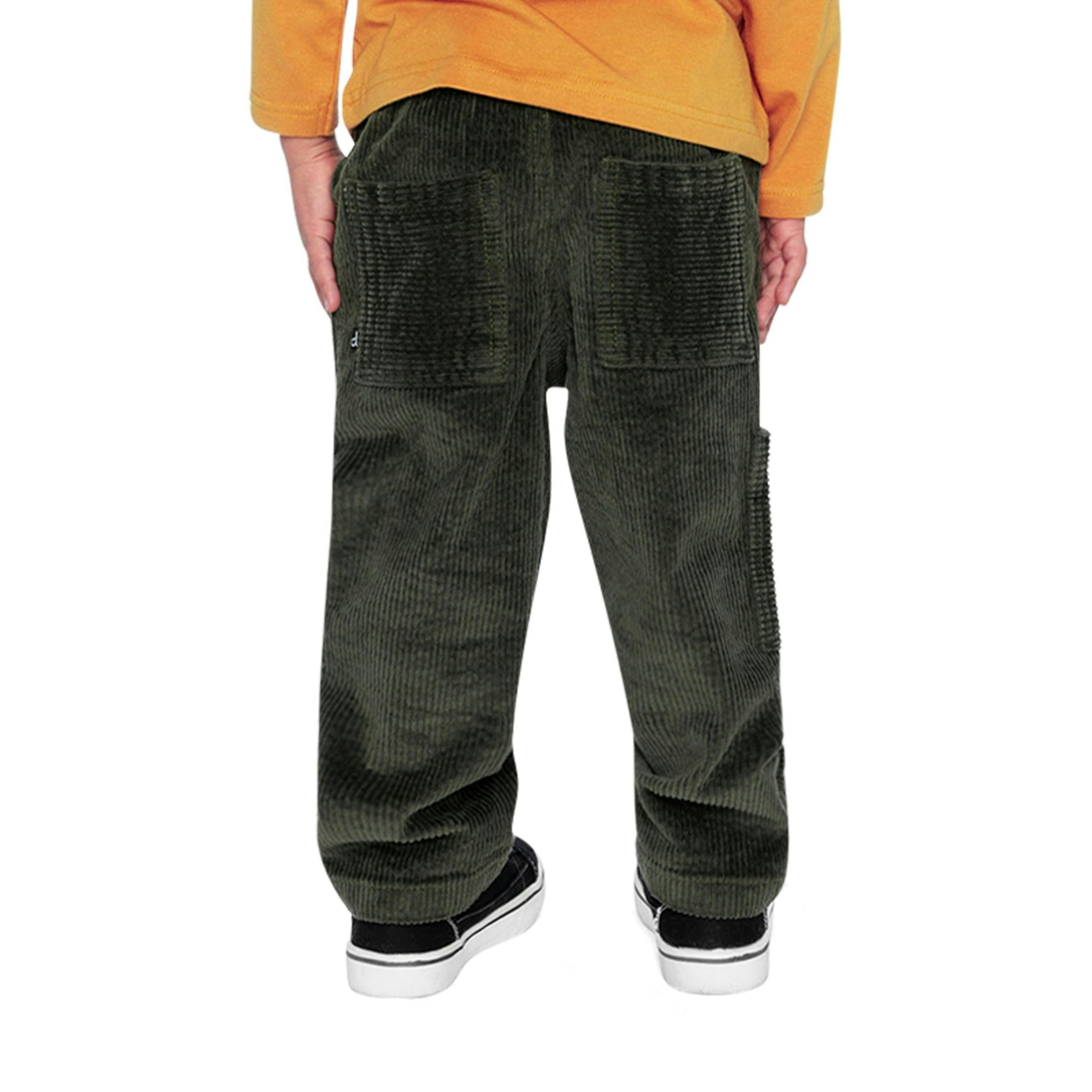 Stretch Corduroy Pants With Cargo Pocket Dark Grey , view 3 of 5