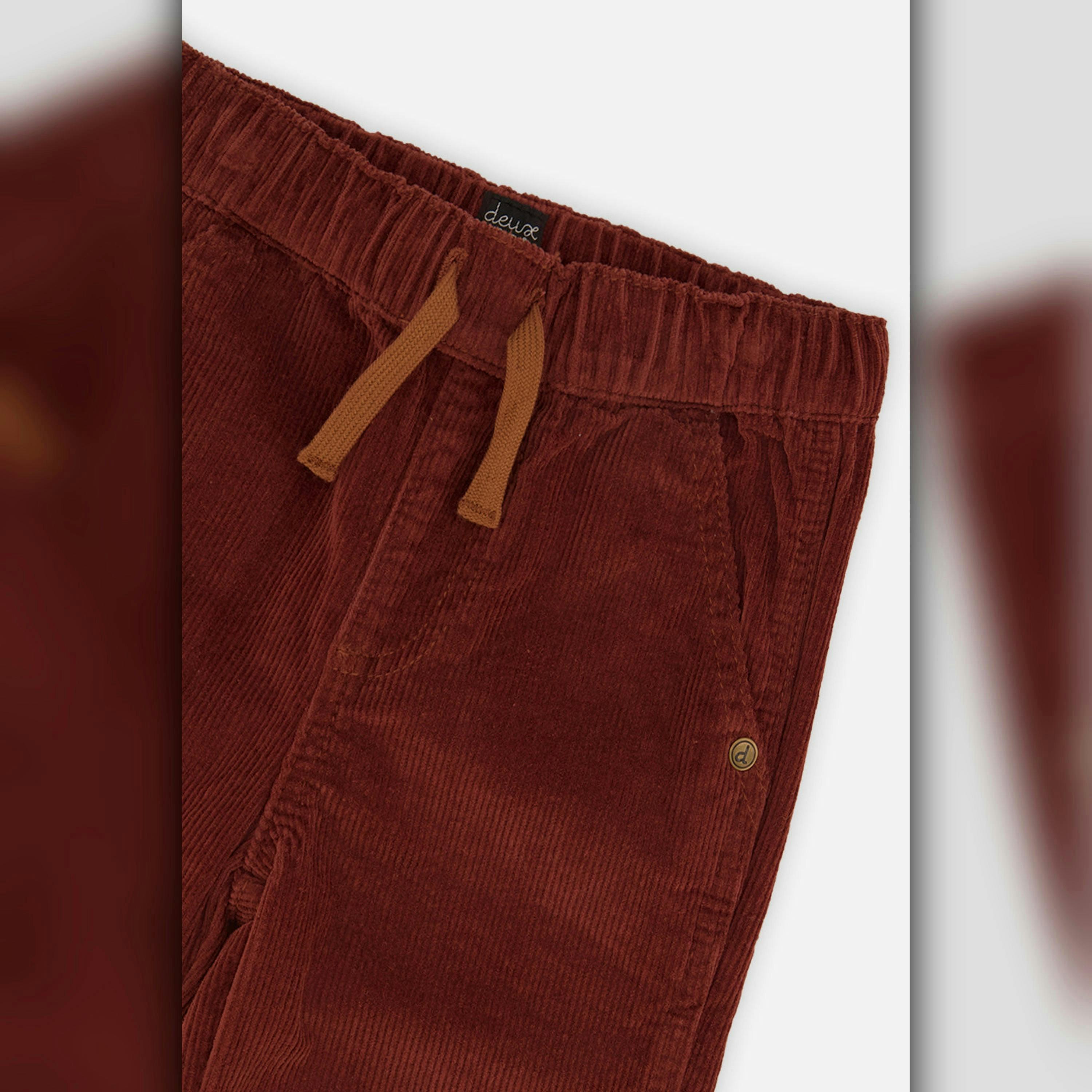 Baby Stretch Corduroy Pants with Cargo Pocket Reddish-Brown , view 2 of 2