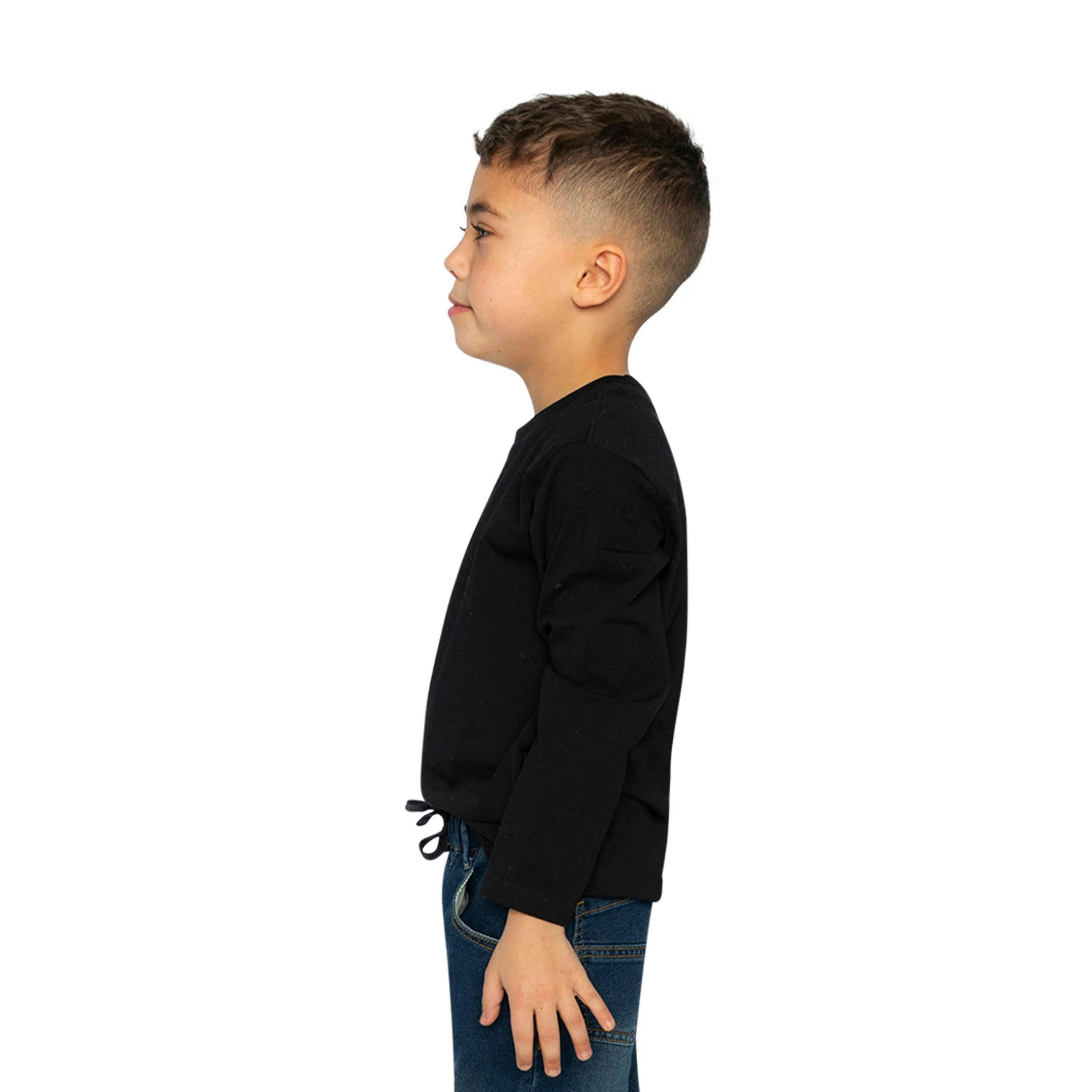 Organic Cotton Long Sleeve T-Shirt Black , view 3 of 5