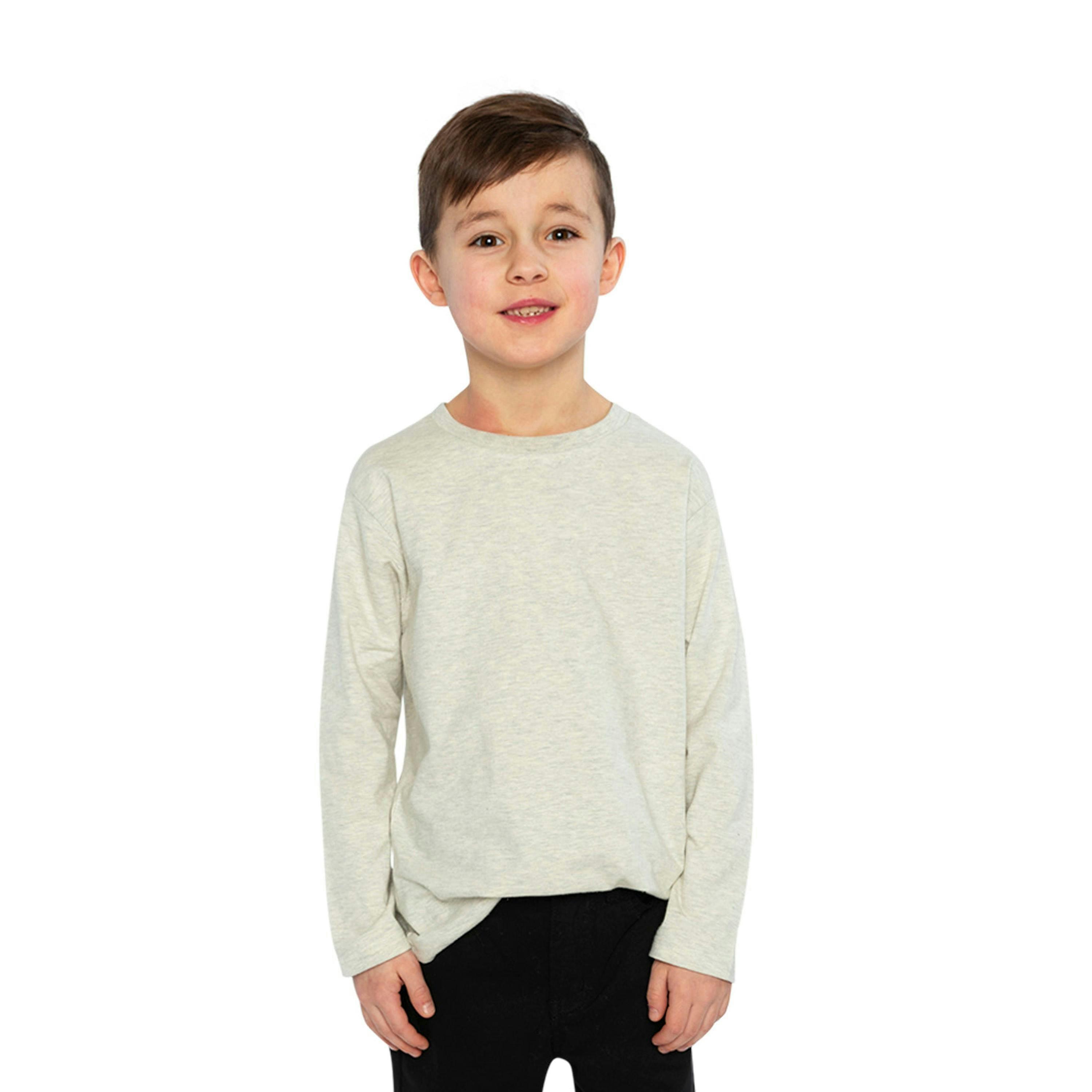Organic Cotton Long Sleeve T-Shirt Heather Grey , view 2 of 5