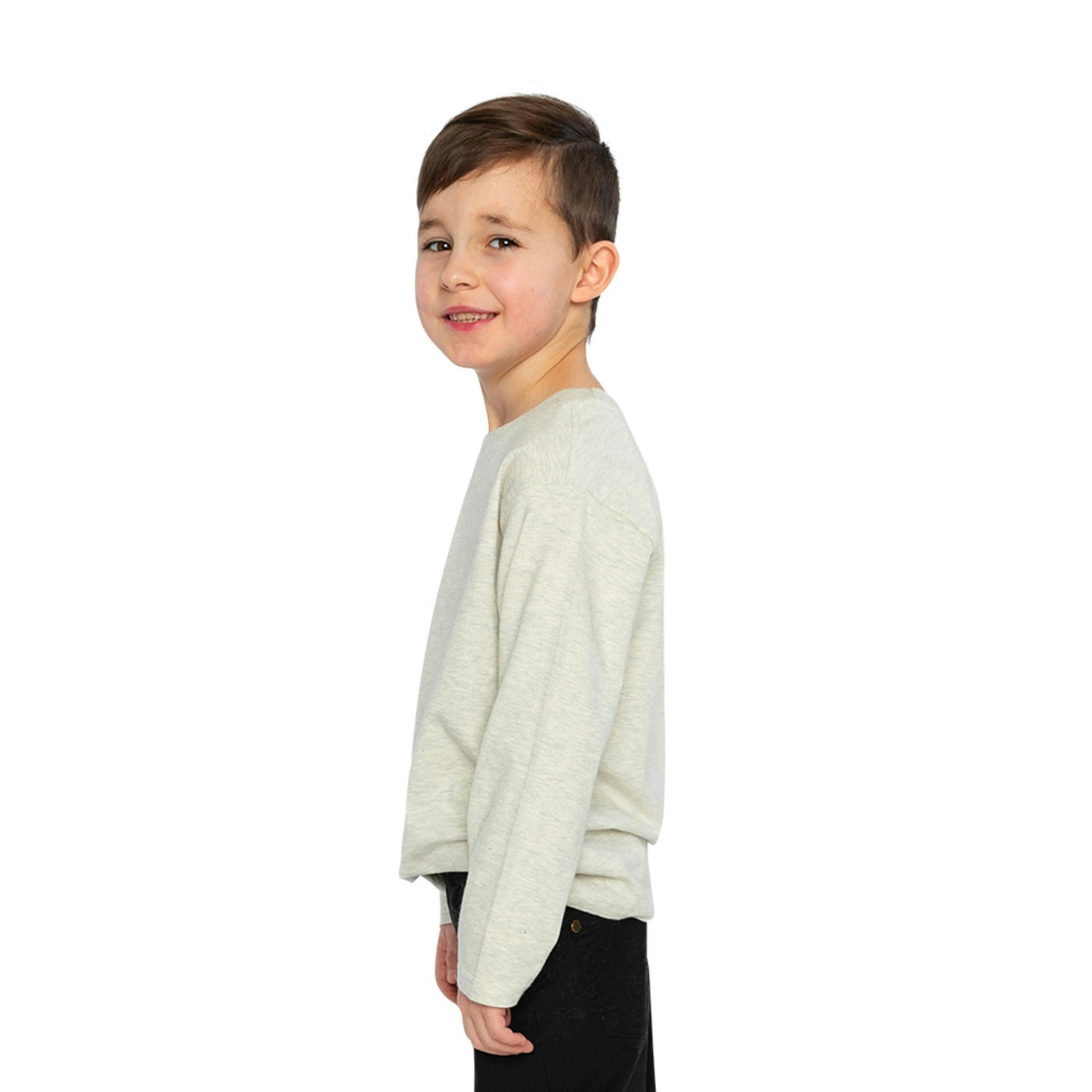 Organic Cotton Long Sleeve T-Shirt Heather Grey , view 3 of 5