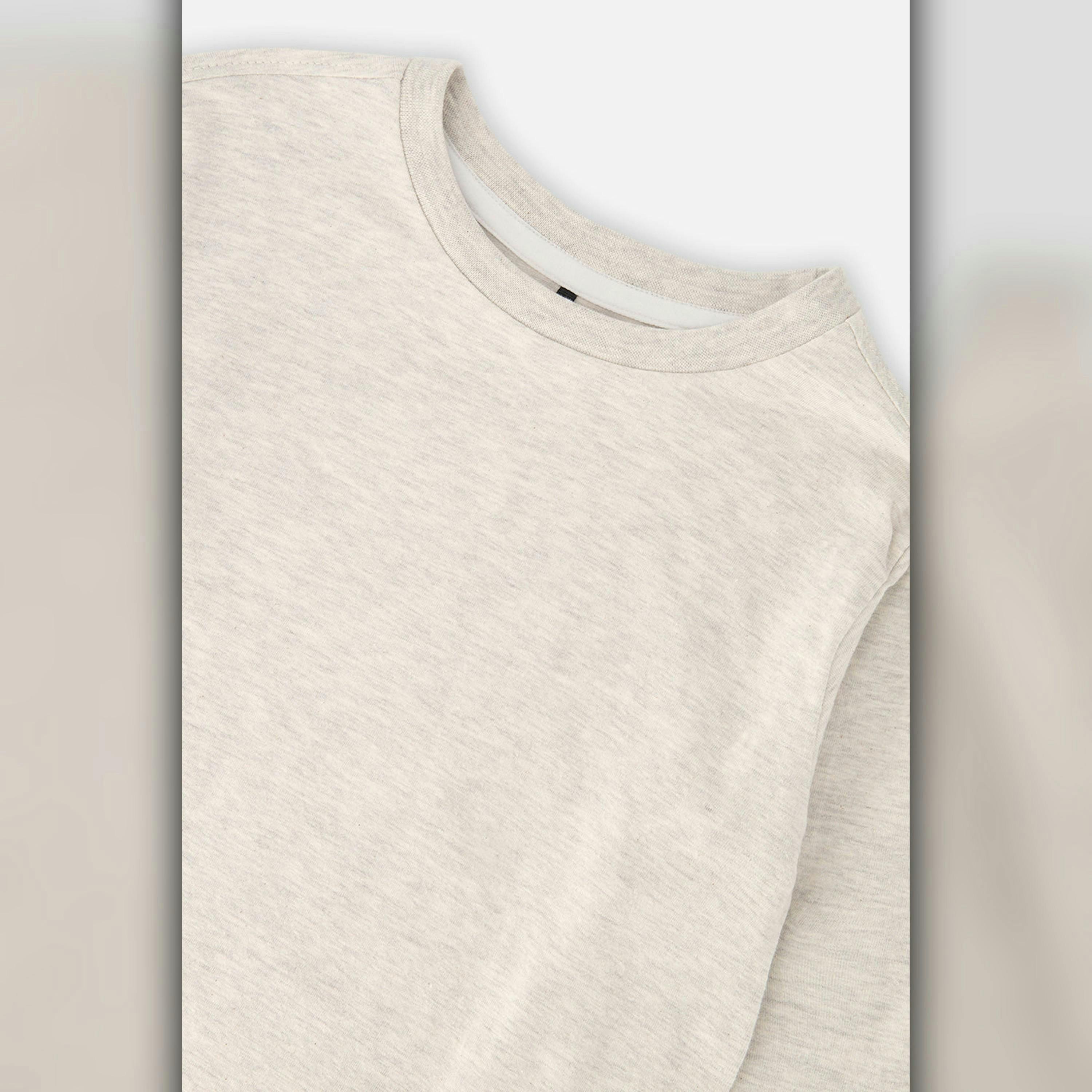 Organic Cotton Long Sleeve T-Shirt Heather Grey , view 5 of 5