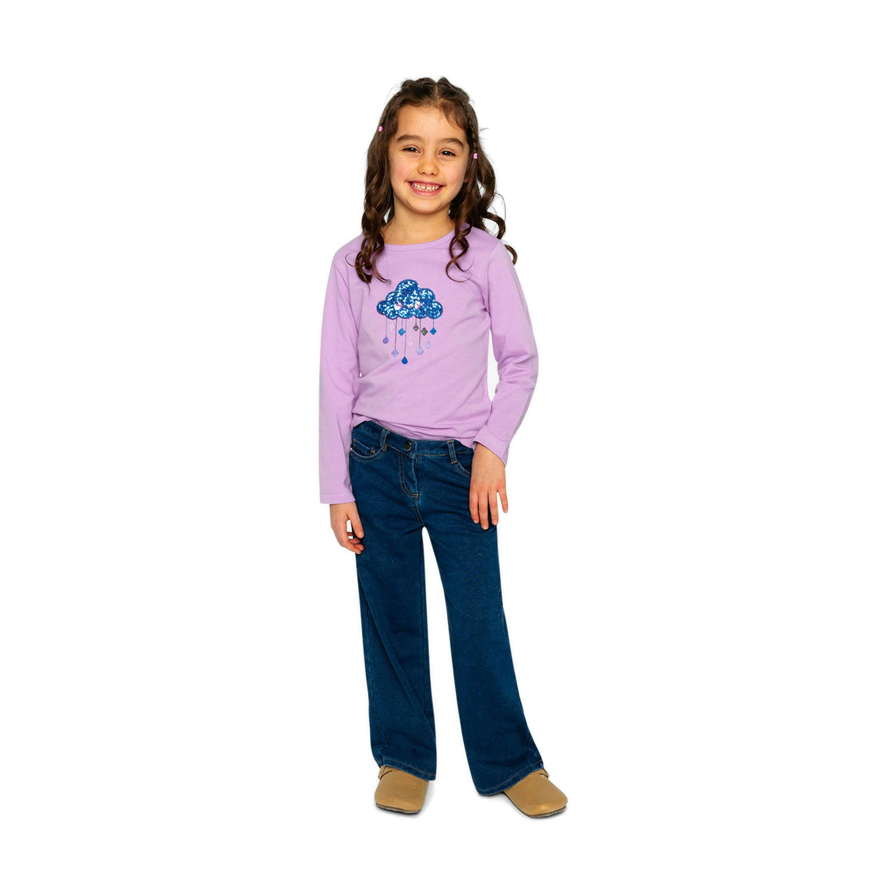 Jeggings With Lurex Navy Blue Denim , view 5 of 6