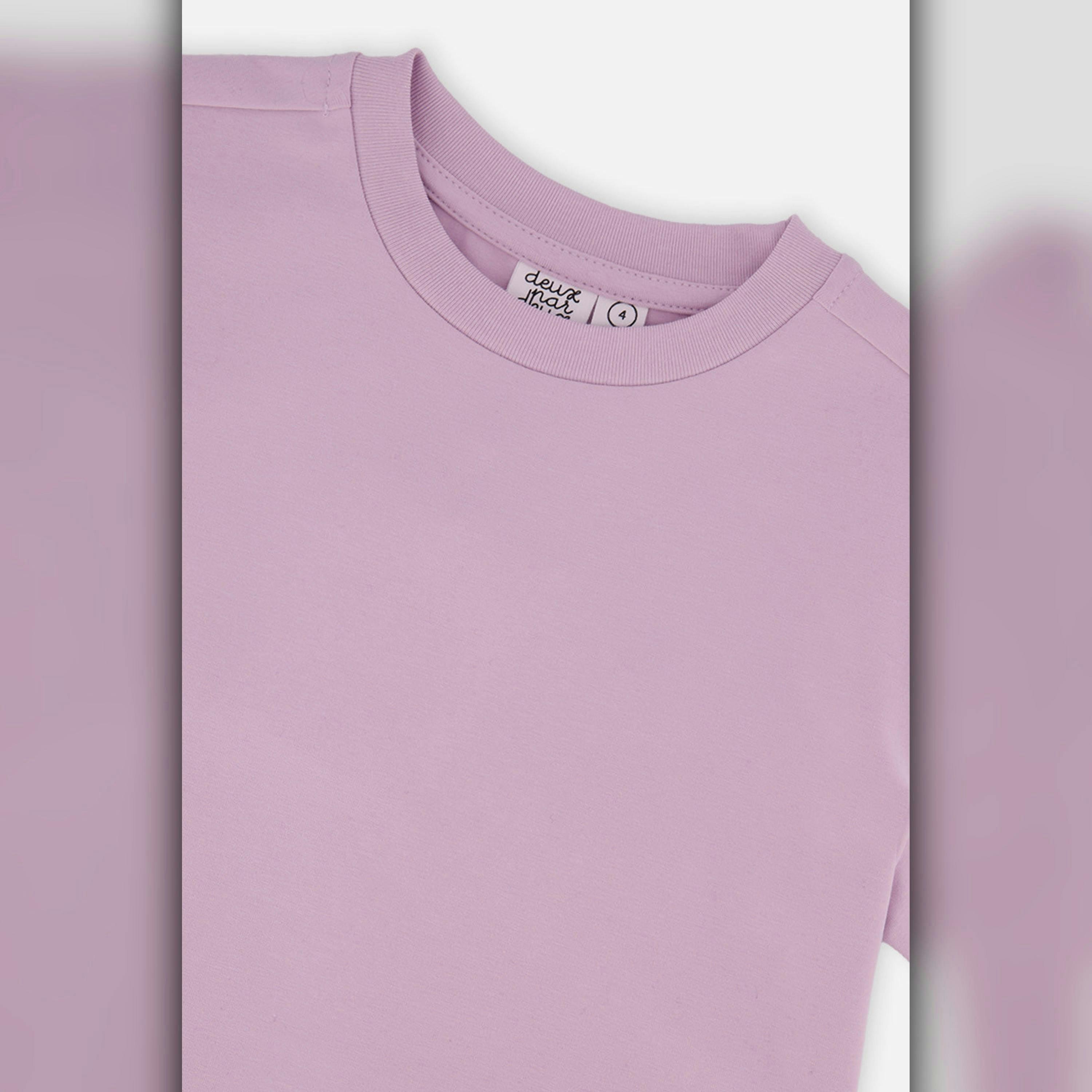 Heavy Jersey Wide Short Sleeve T-Shirt Mauve , view 6 of 6