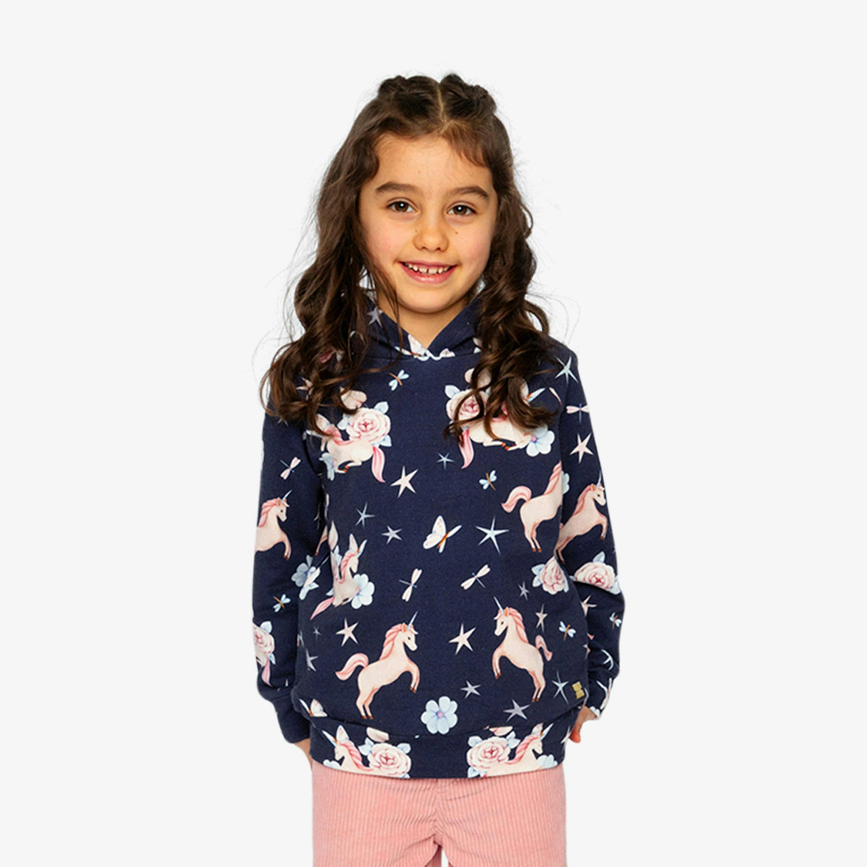 Printed Hoodie Purple Unicorn Print , view 2 of 6