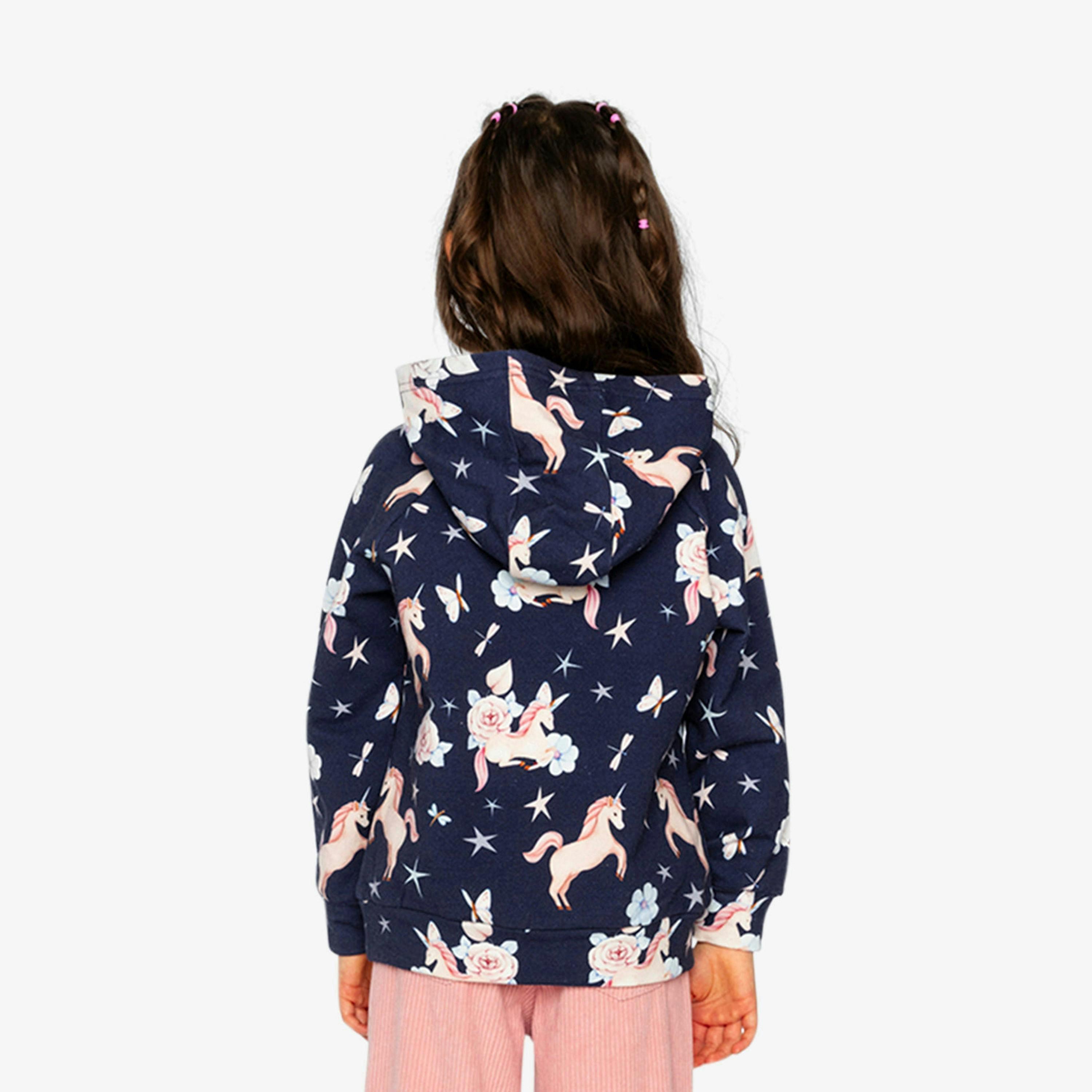 Printed Hoodie Purple Unicorn Print , view 4 of 6