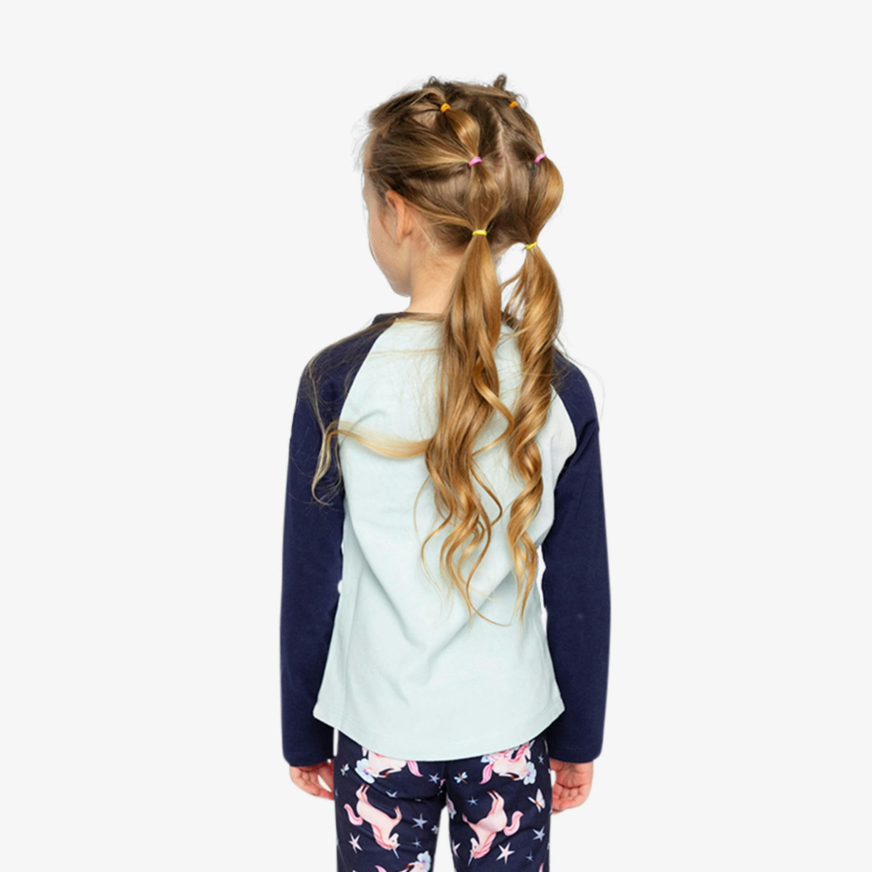 Raglan Organic Cotton T-Shirt Dark And Pale Blue , view 4 of 6