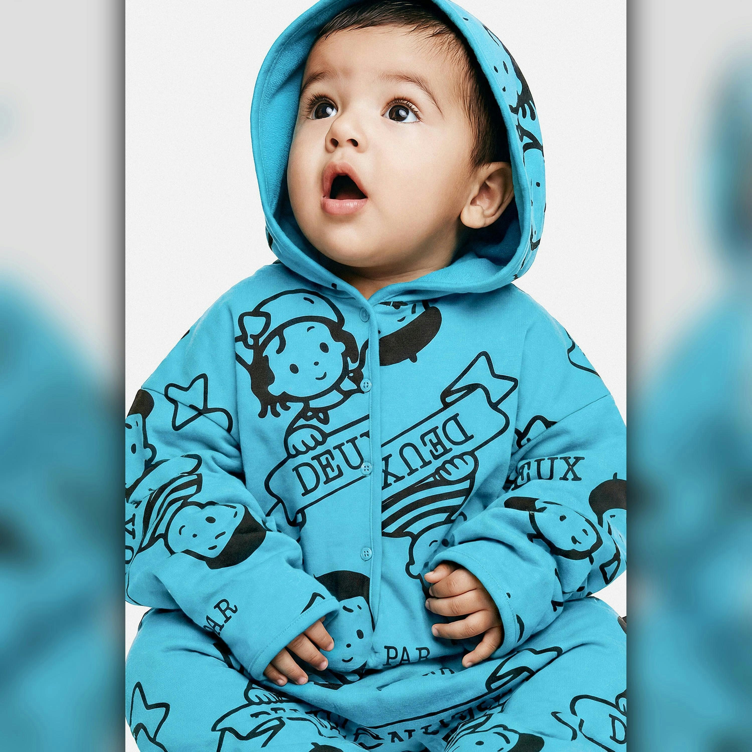 40Th Anniversary Printed Jersey One-Piece Sky Blue , view 3 of 5