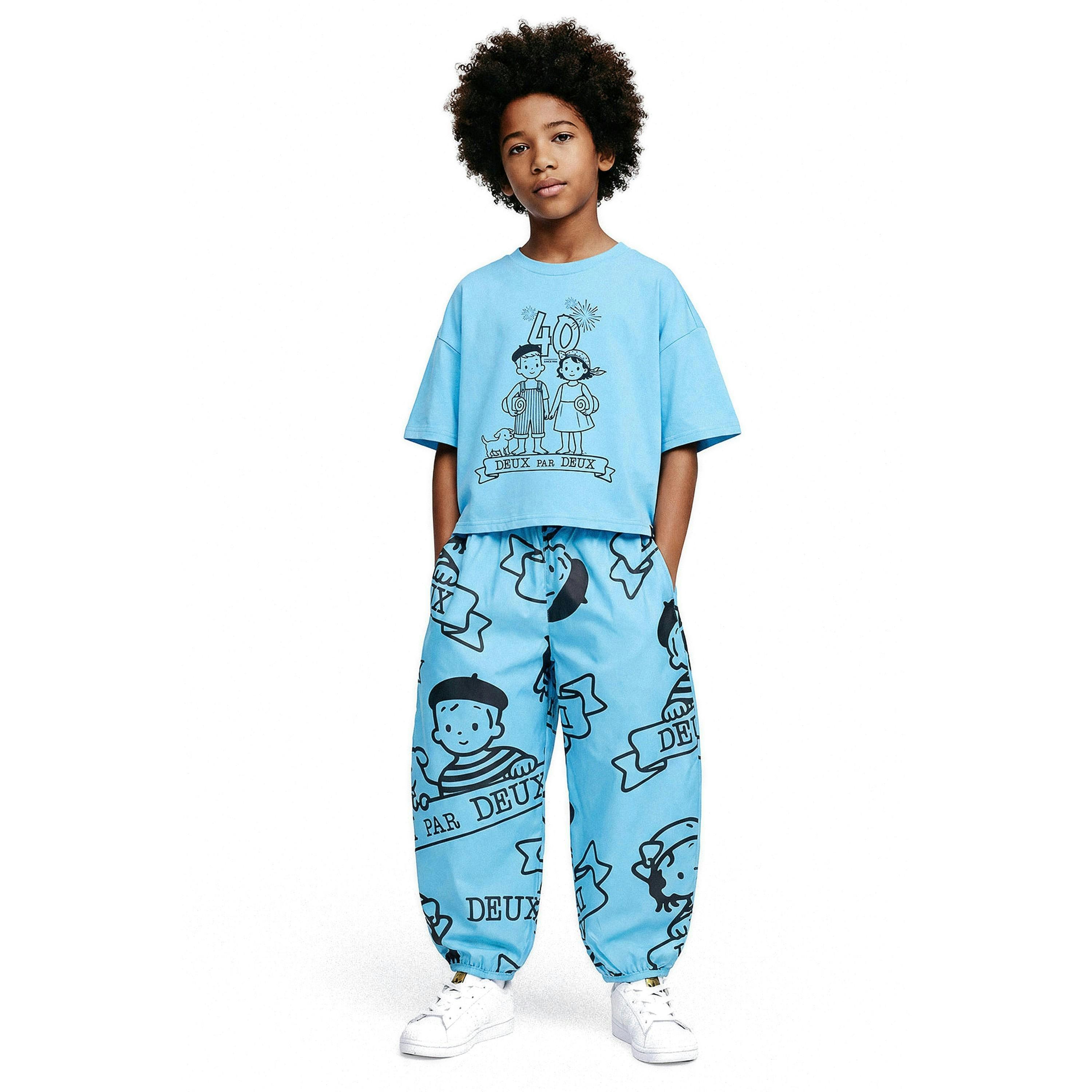 40Th Anniversary Printed Poplin Pant Sky Blue , view 2 of 5