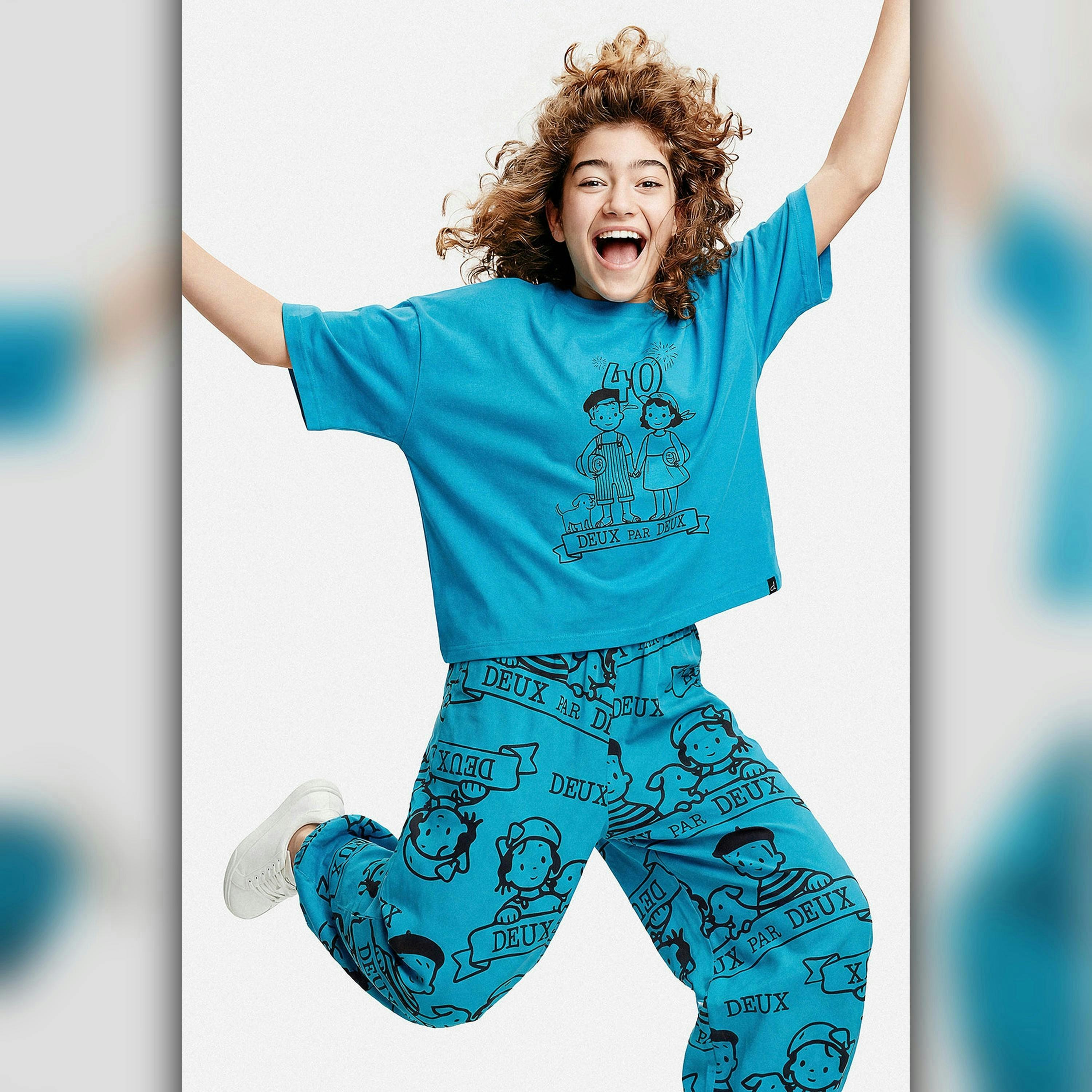 Adult 40Th Anniversary Graphic Boxy T-Shirt Sky Blue , view 2 of 4