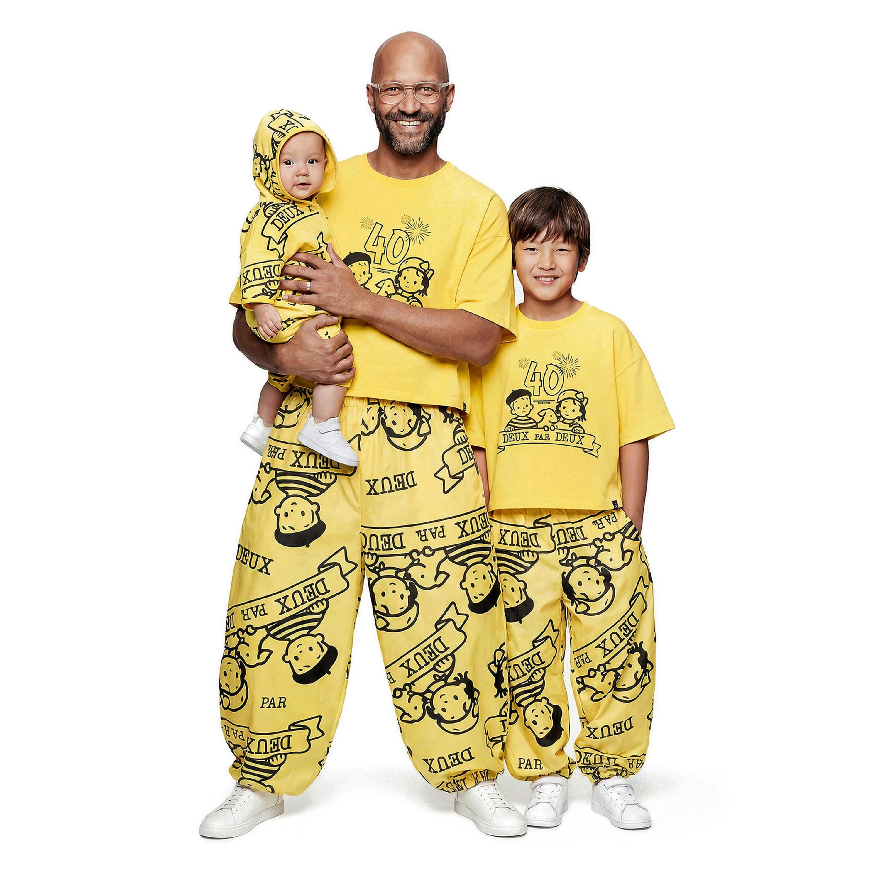 40Th Anniversary Adult Printed Poplin Pant Honey Yellow , view 2 of 4