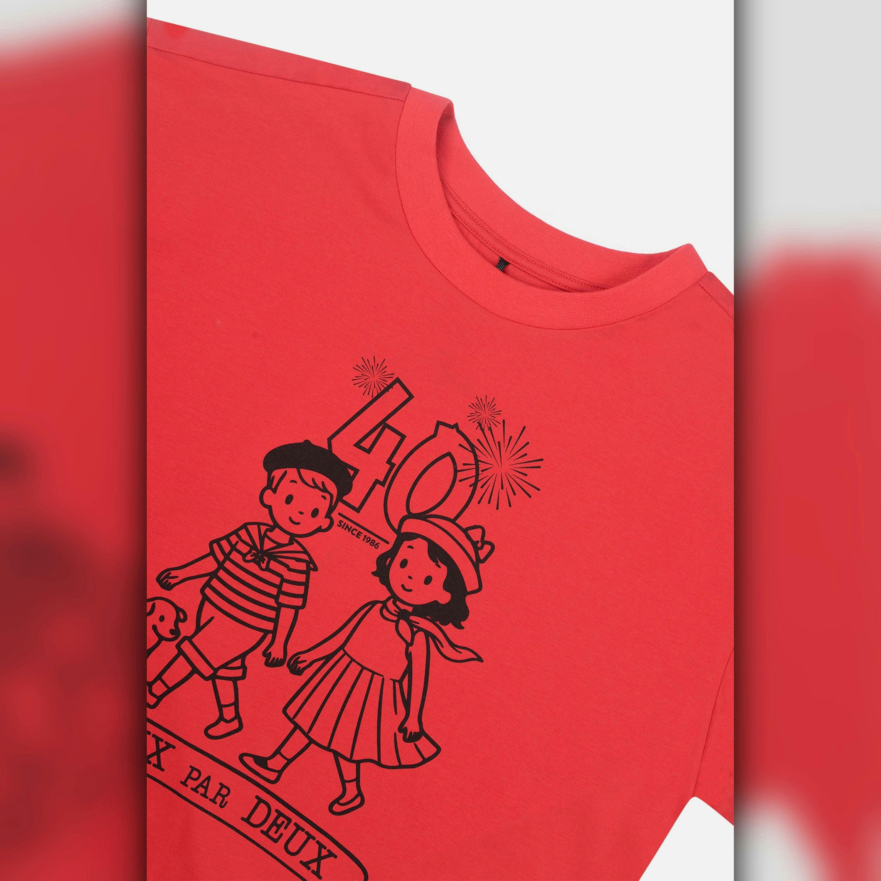 Adult 40Th Anniversary Graphic Boxy T-Shirt Poppy Red , view 4 of 4