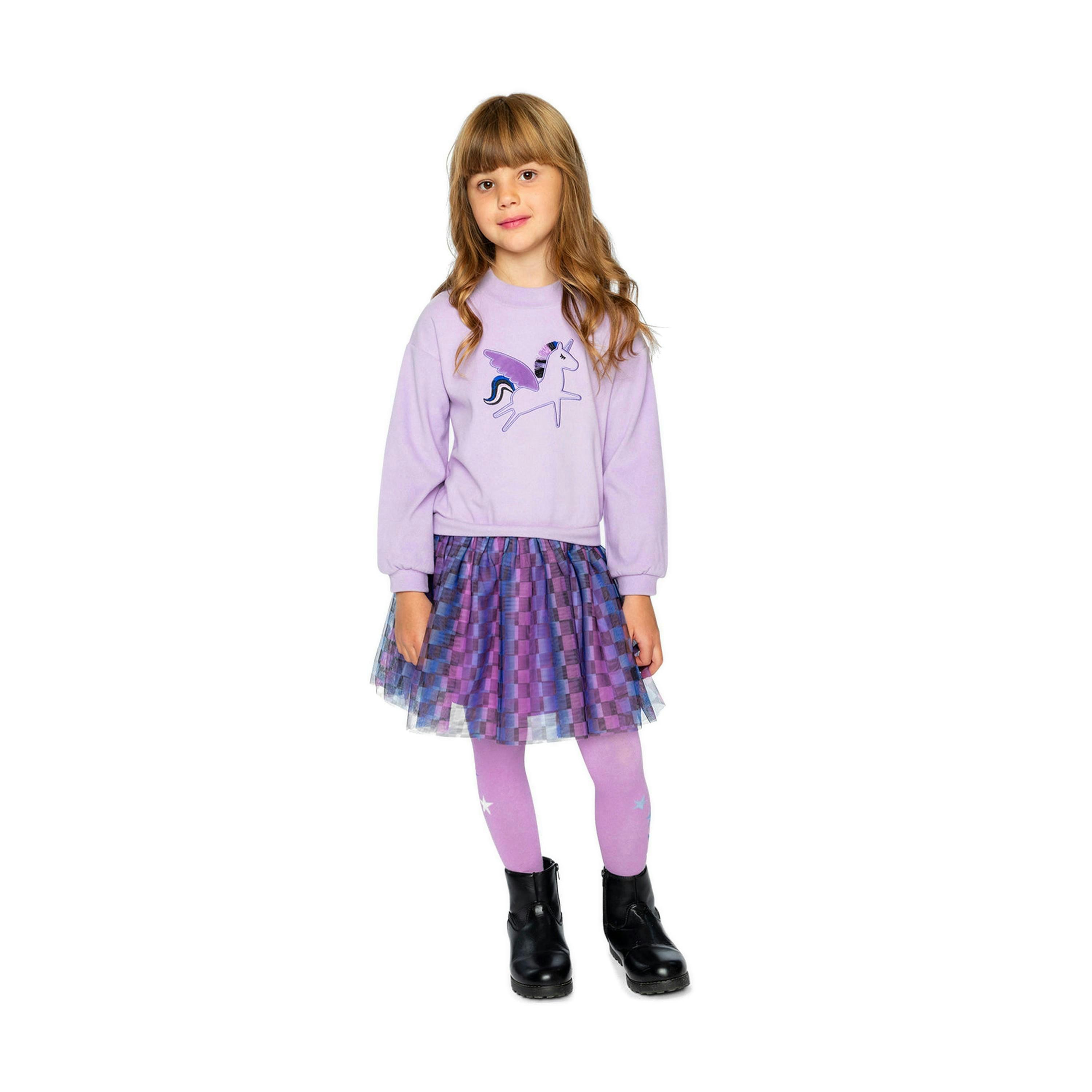 Bi-Material Dress Violet , view 2 of 5