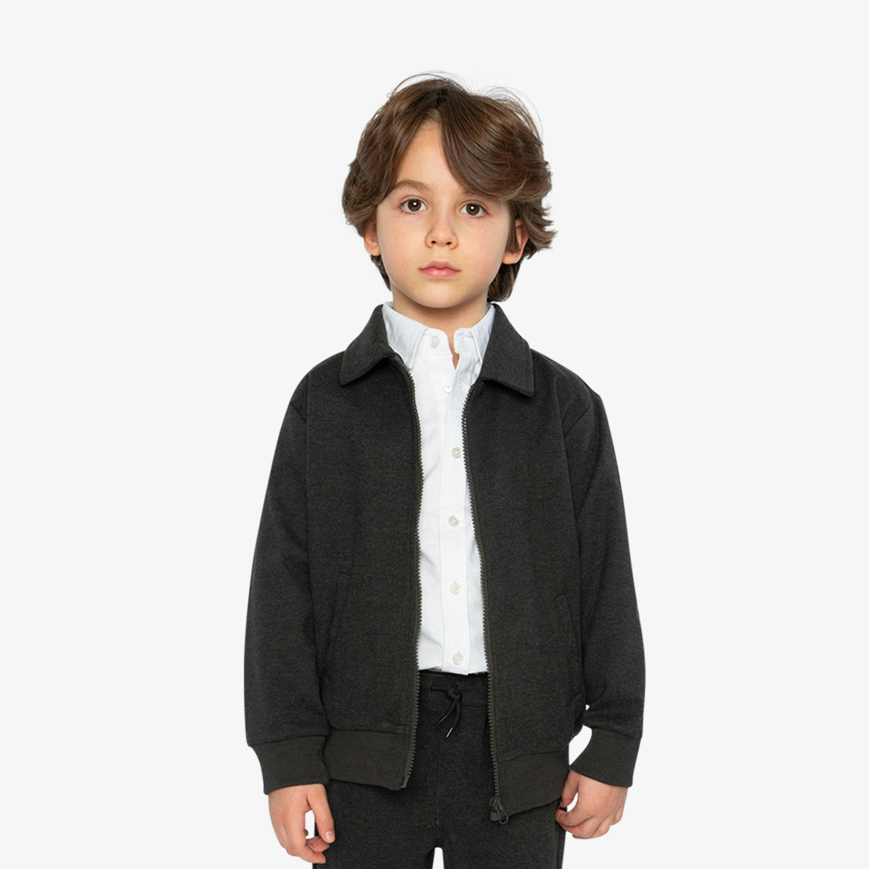 Front Zip Jacket Black , view 2 of 6