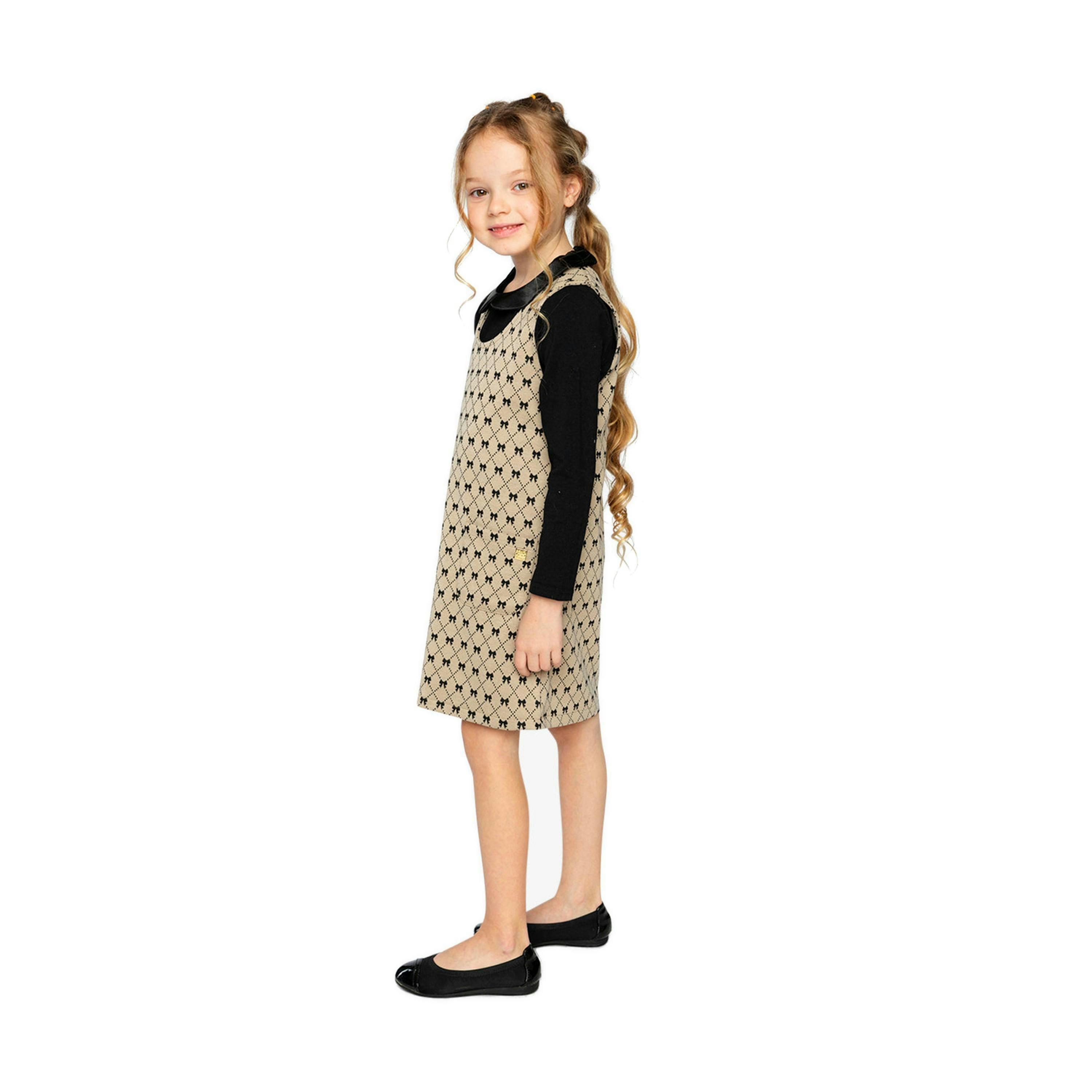 Jumper Beige Bow Tie Print , view 3 of 4