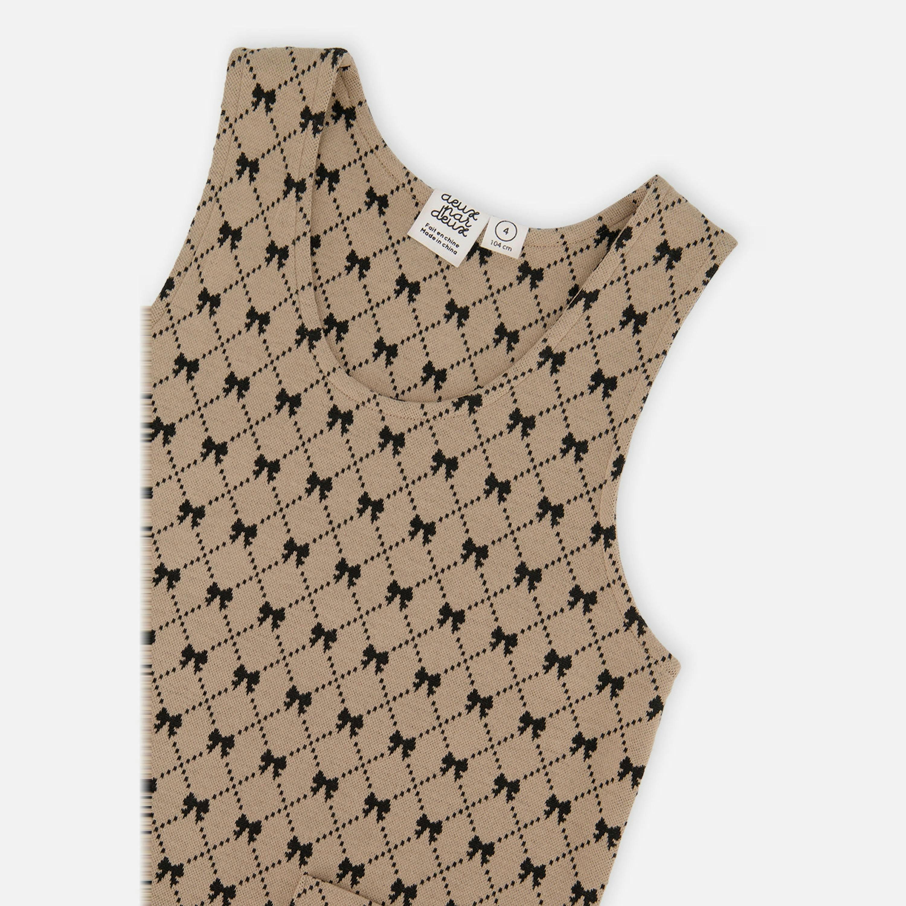 Jumper Beige Bow Tie Print , view 4 of 4