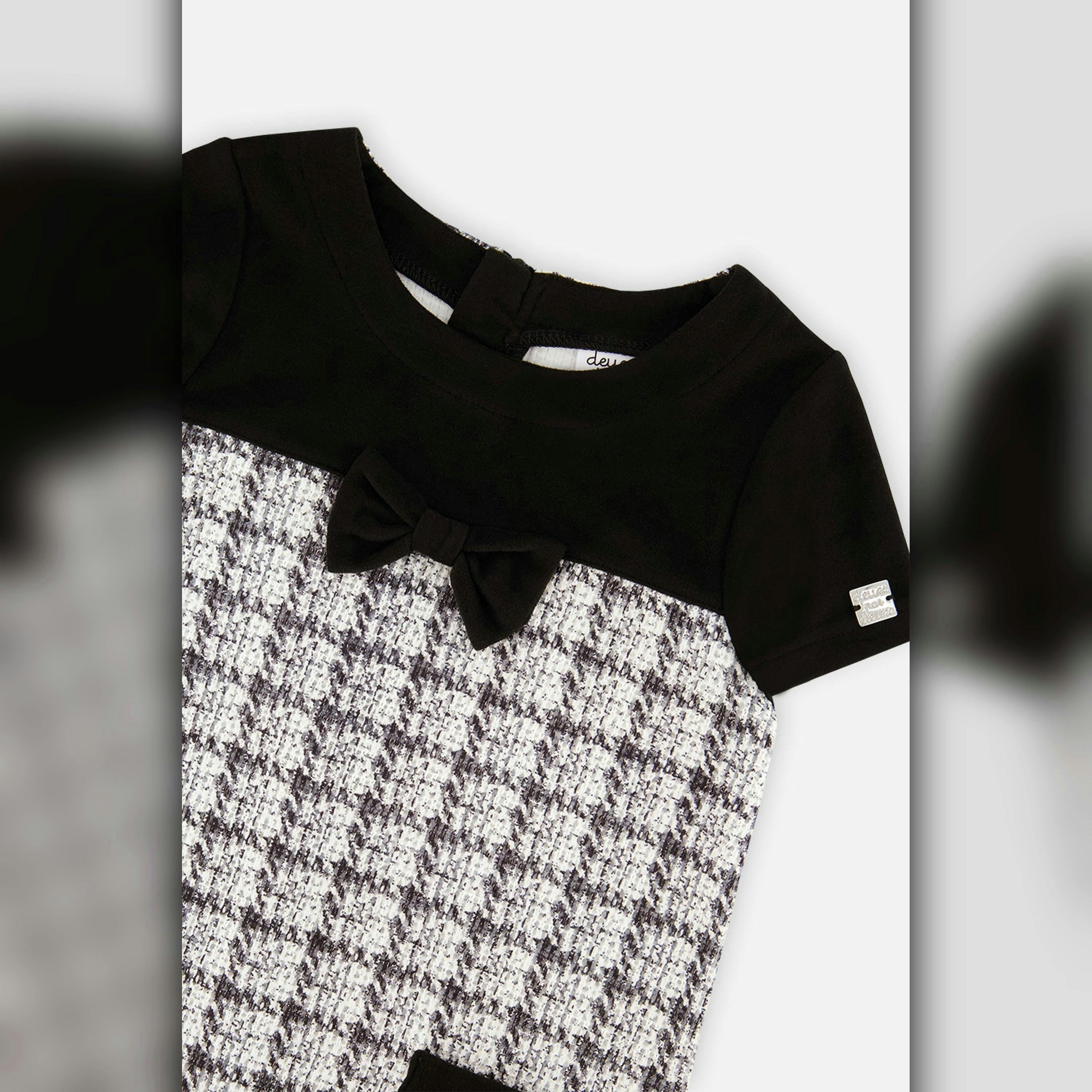 Sleeveless Knitwear A-Line Dress Black And White , view 5 of 5