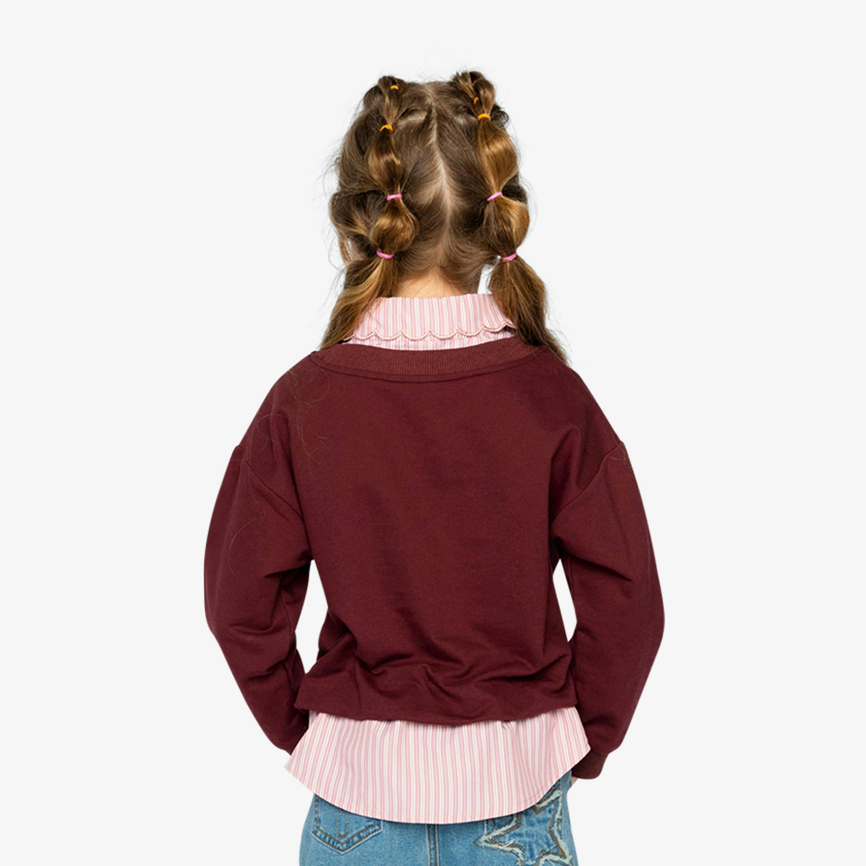 Fake Two Layer Sweater Reddish-Brown , view 4 of 6