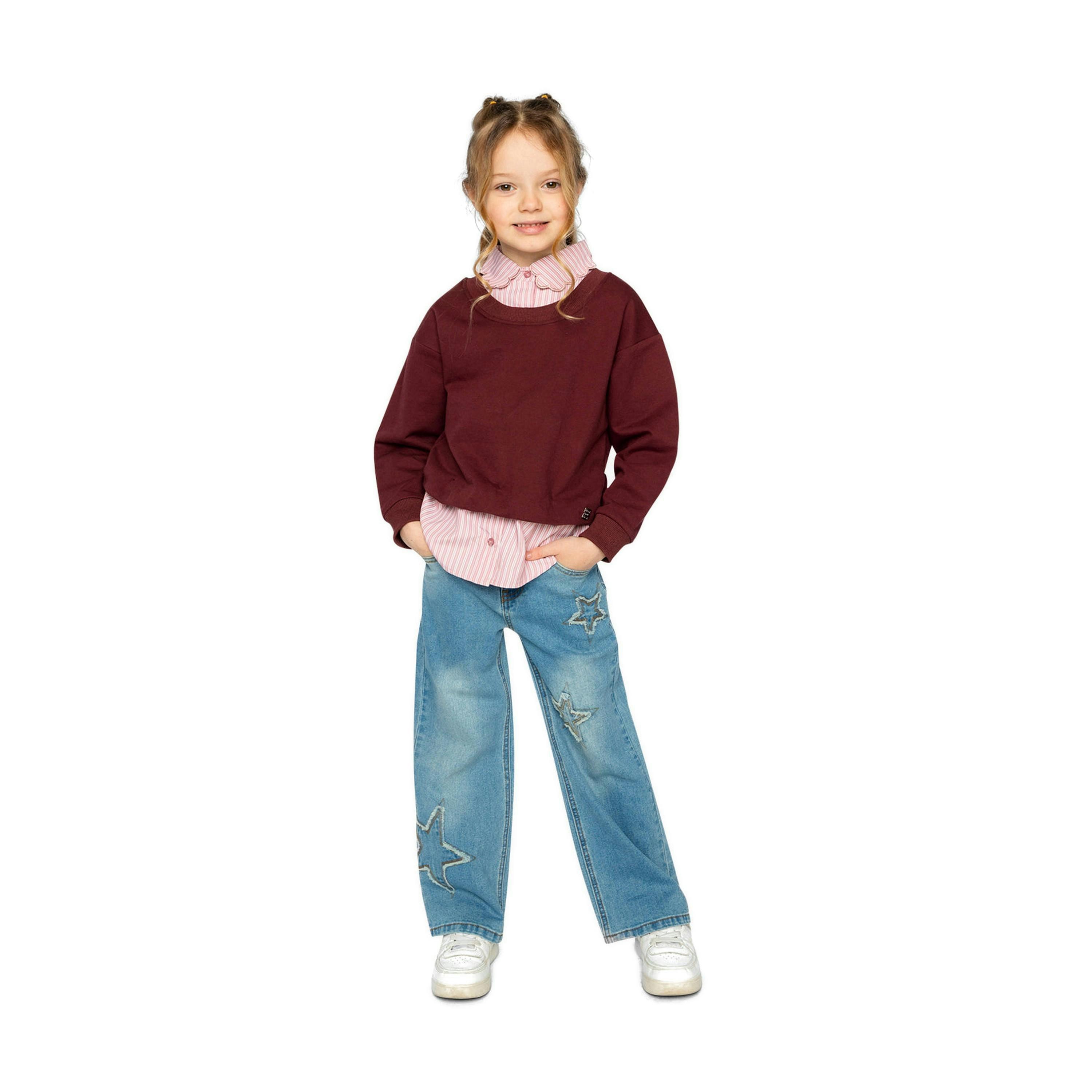 Fake Two Layer Sweater Reddish-Brown , view 5 of 6