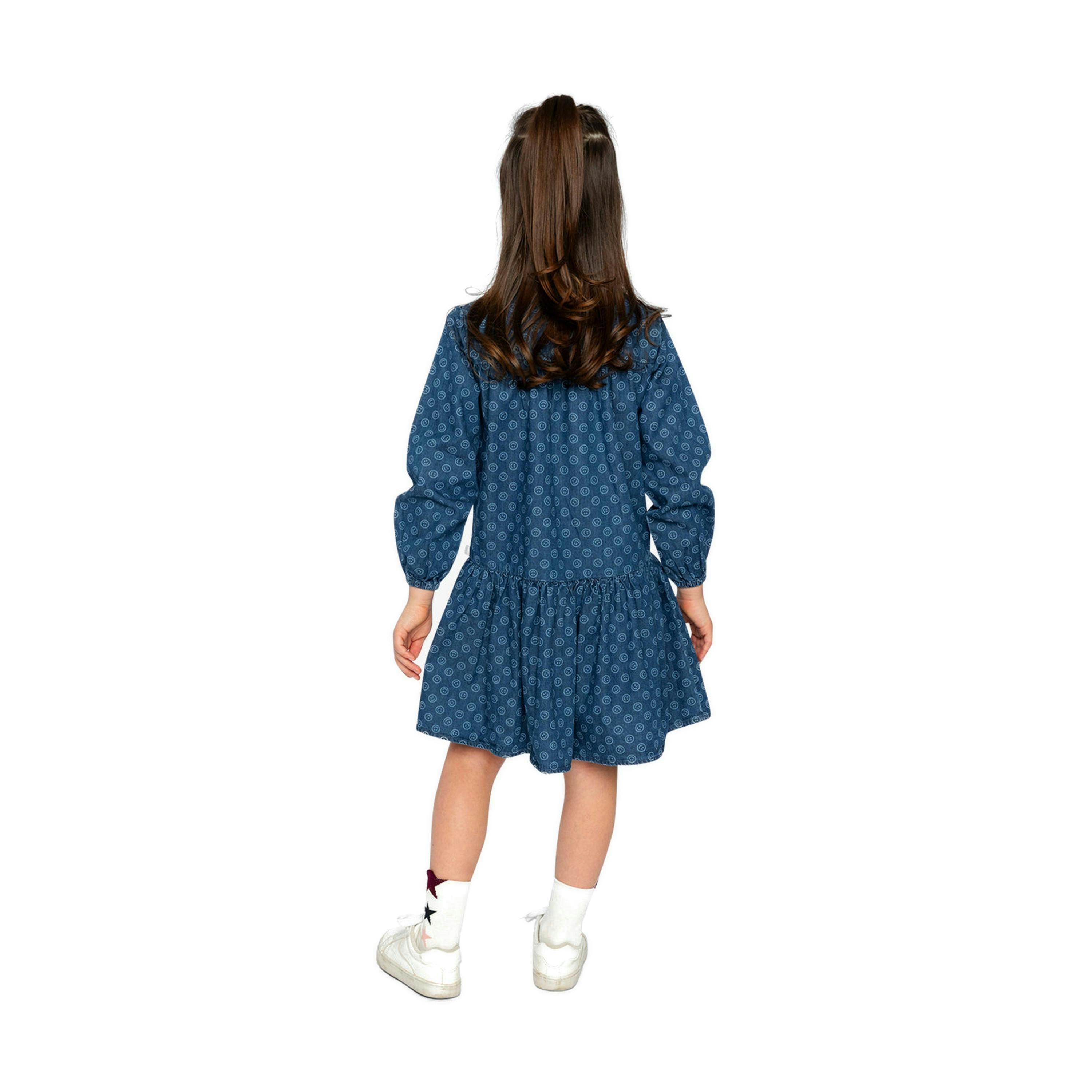 Shirt Dress Blue Smiley Print , view 4 of 5