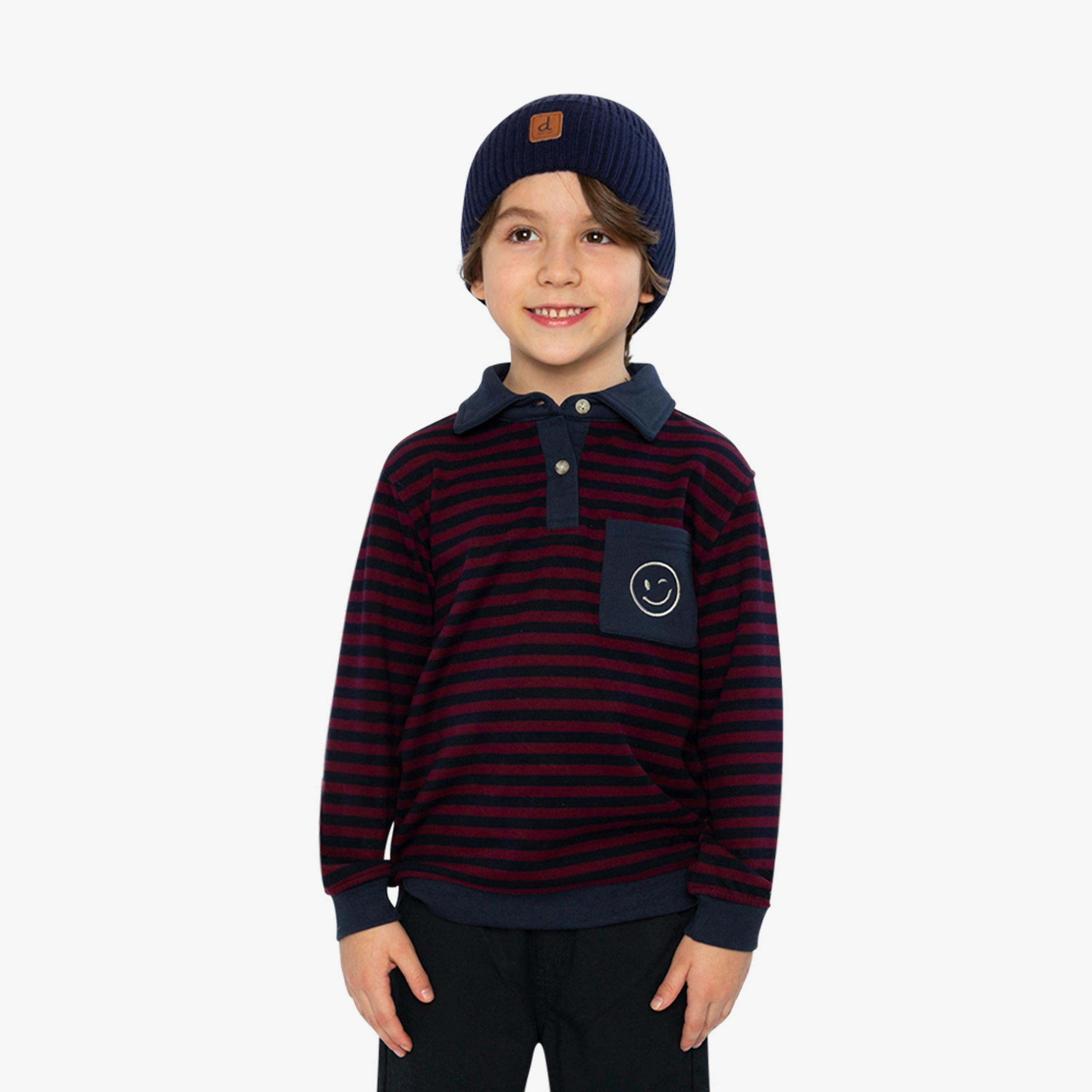 Brushed Jersey Top Red And Blue Stripes , view 2 of 6