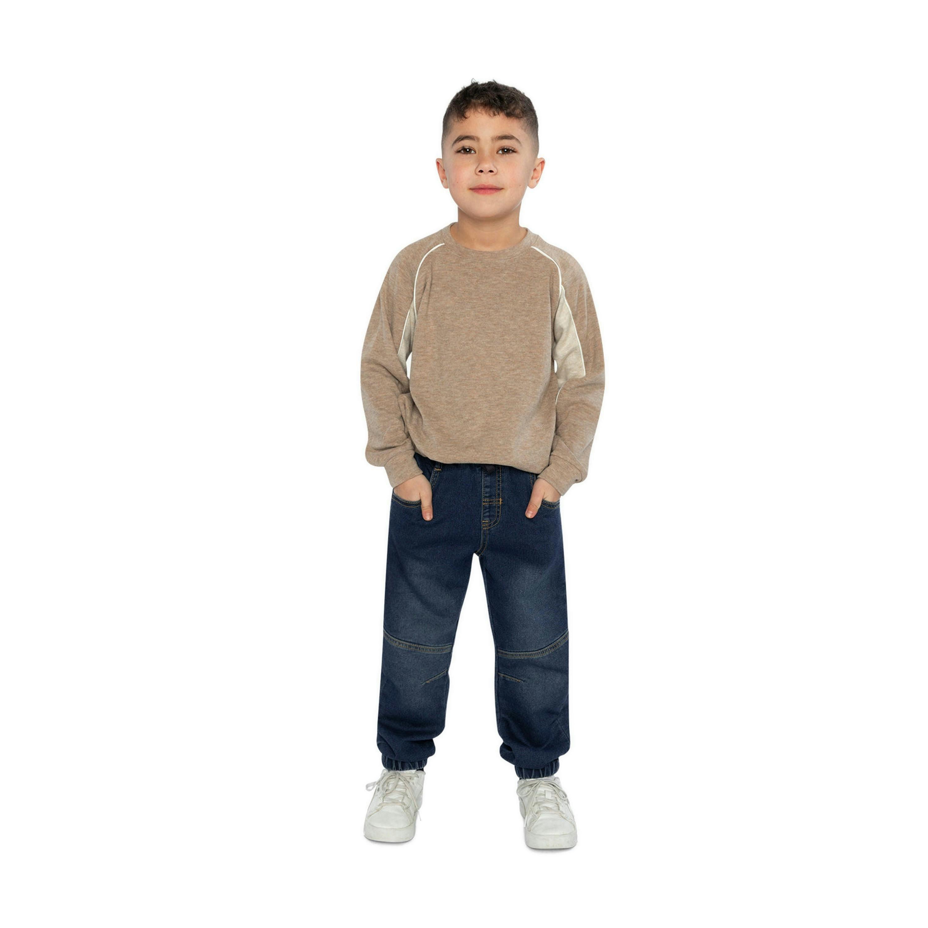 Brushed Jersey Top With Raglan Sleeves Taupe , view 5 of 6