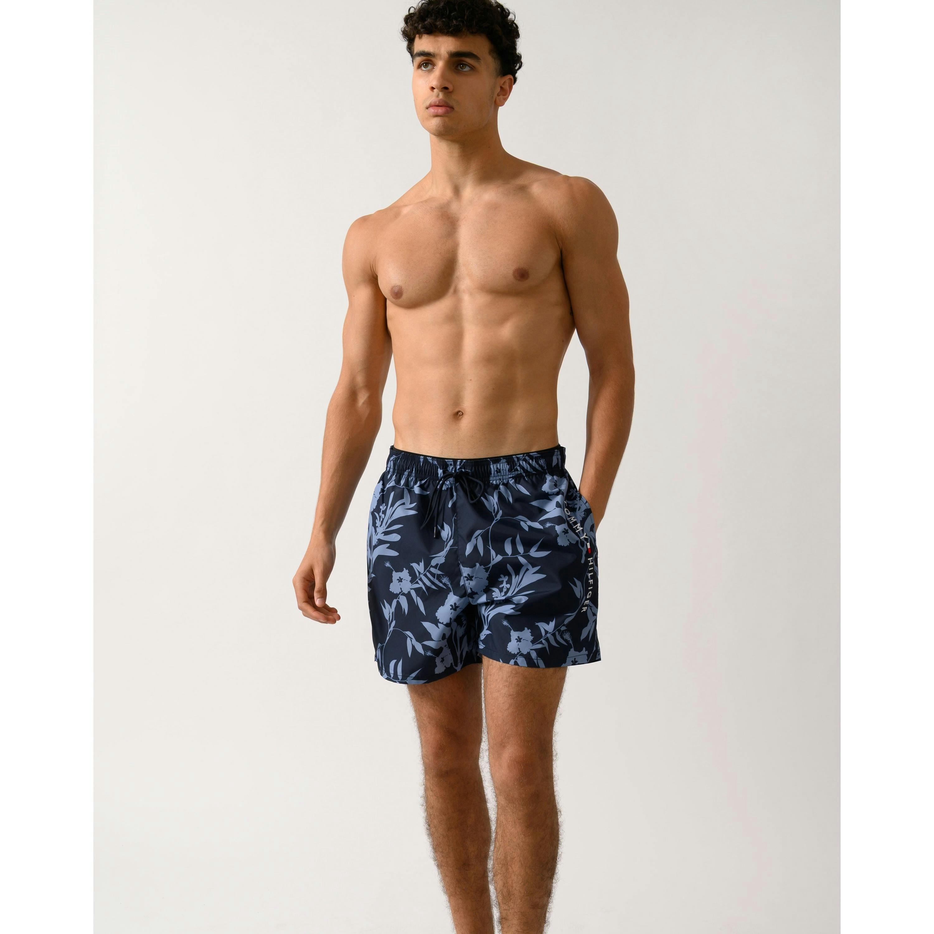 Tommy Hilfiger Leaf Print Swimming Shorts  in Blue , view 1 of 4