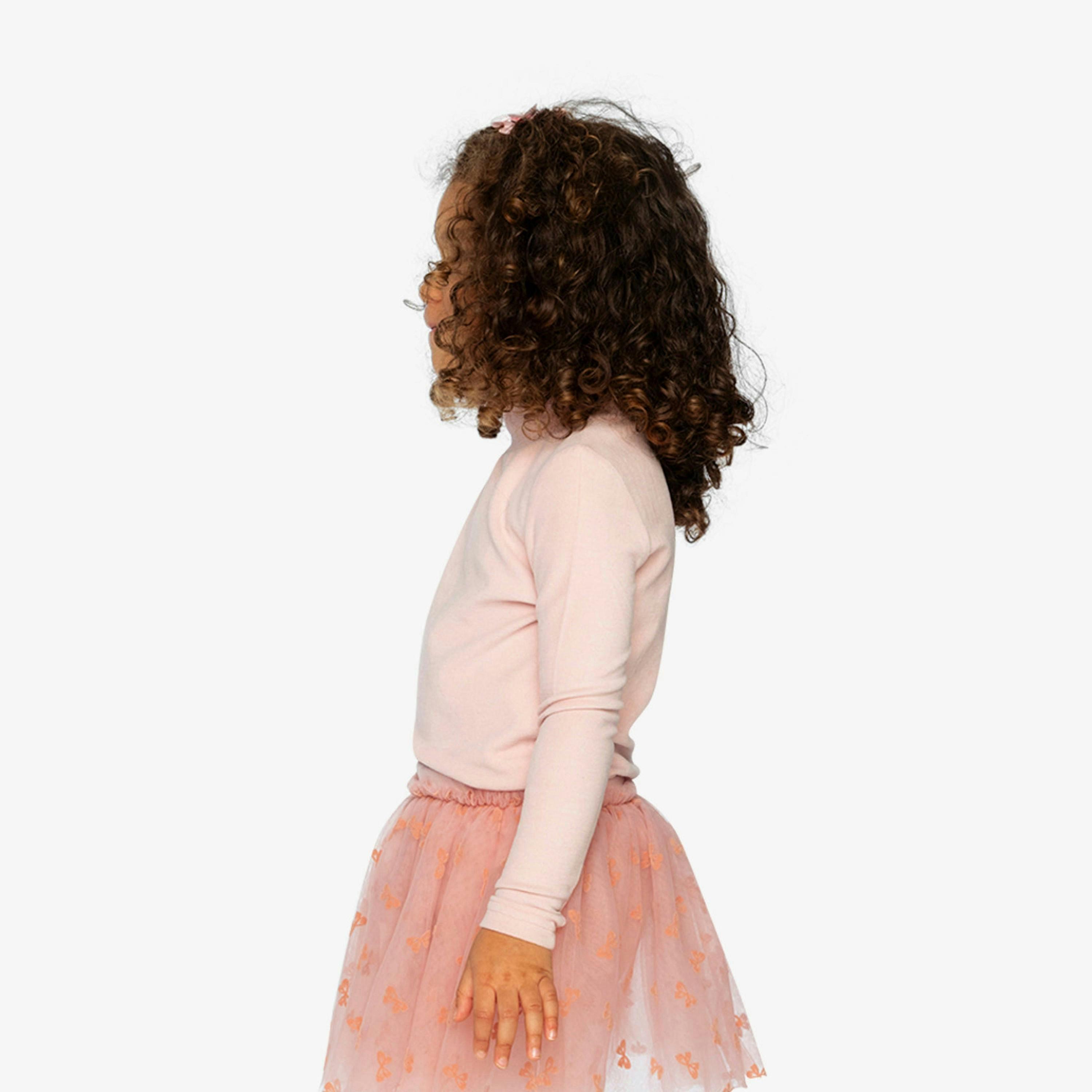 Brushed Rib Mock Neck Top Pale Dusty Pink , view 3 of 6