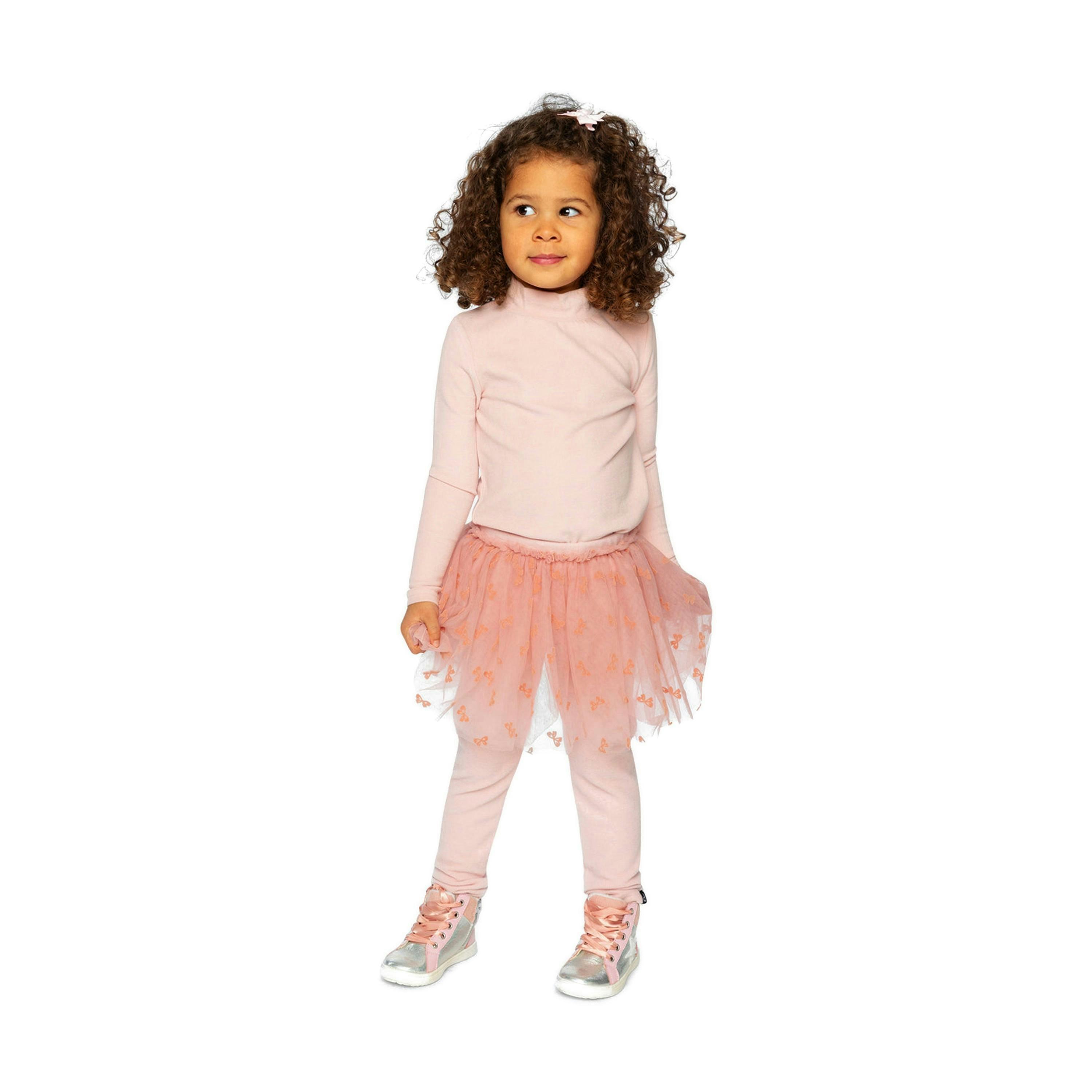 Brushed Rib Mock Neck Top Pale Dusty Pink , view 5 of 6