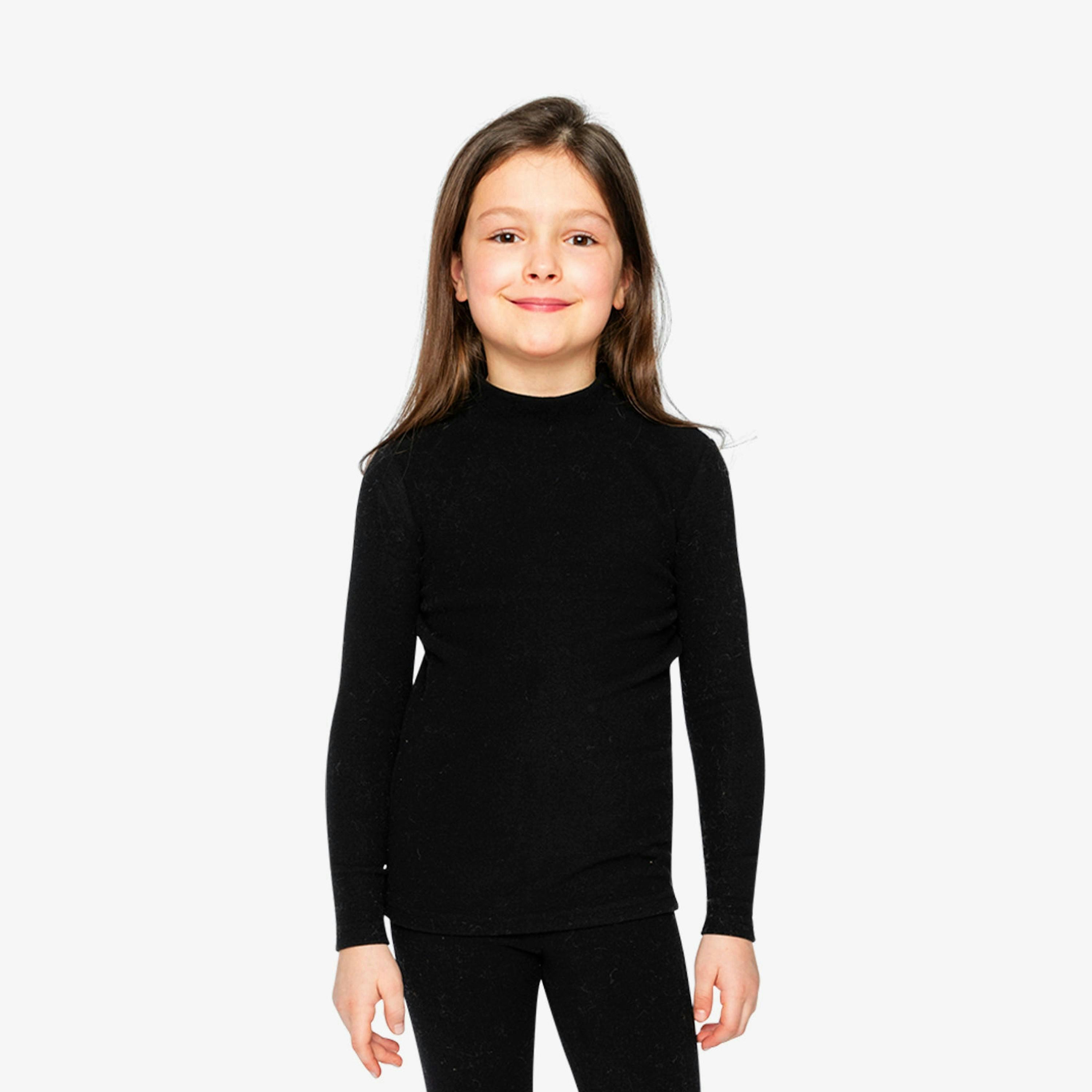 Brushed Rib Mock Neck Top Black , view 2 of 5
