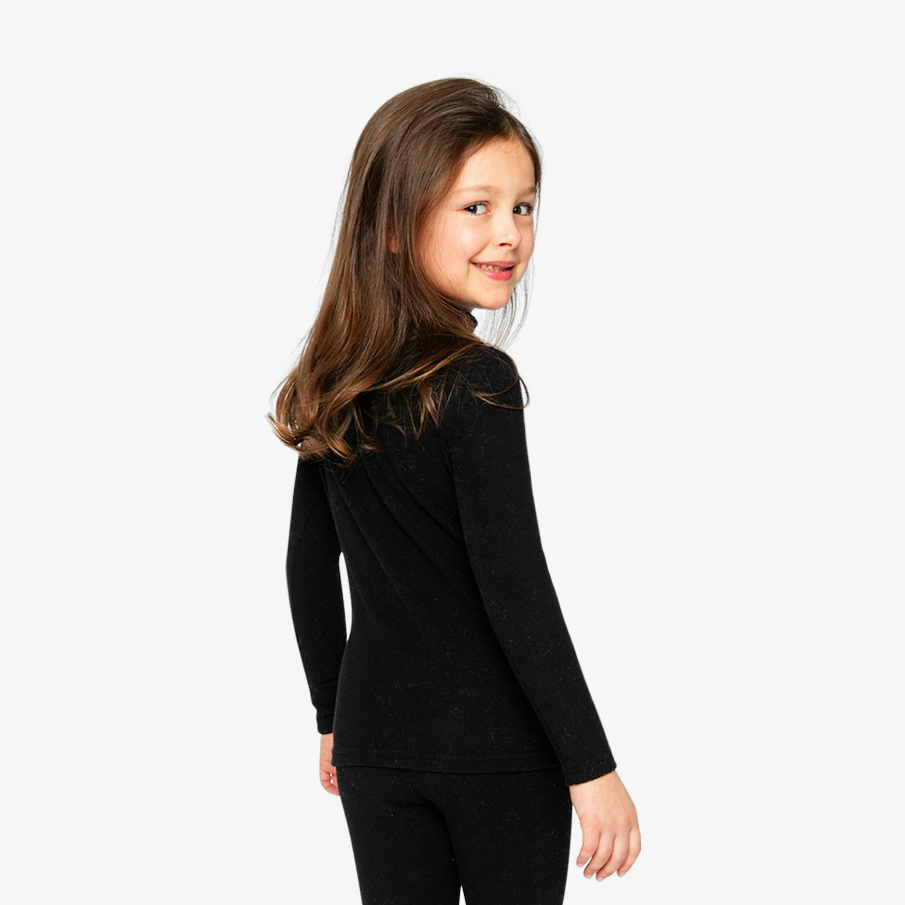 Brushed Rib Mock Neck Top Black , view 3 of 5