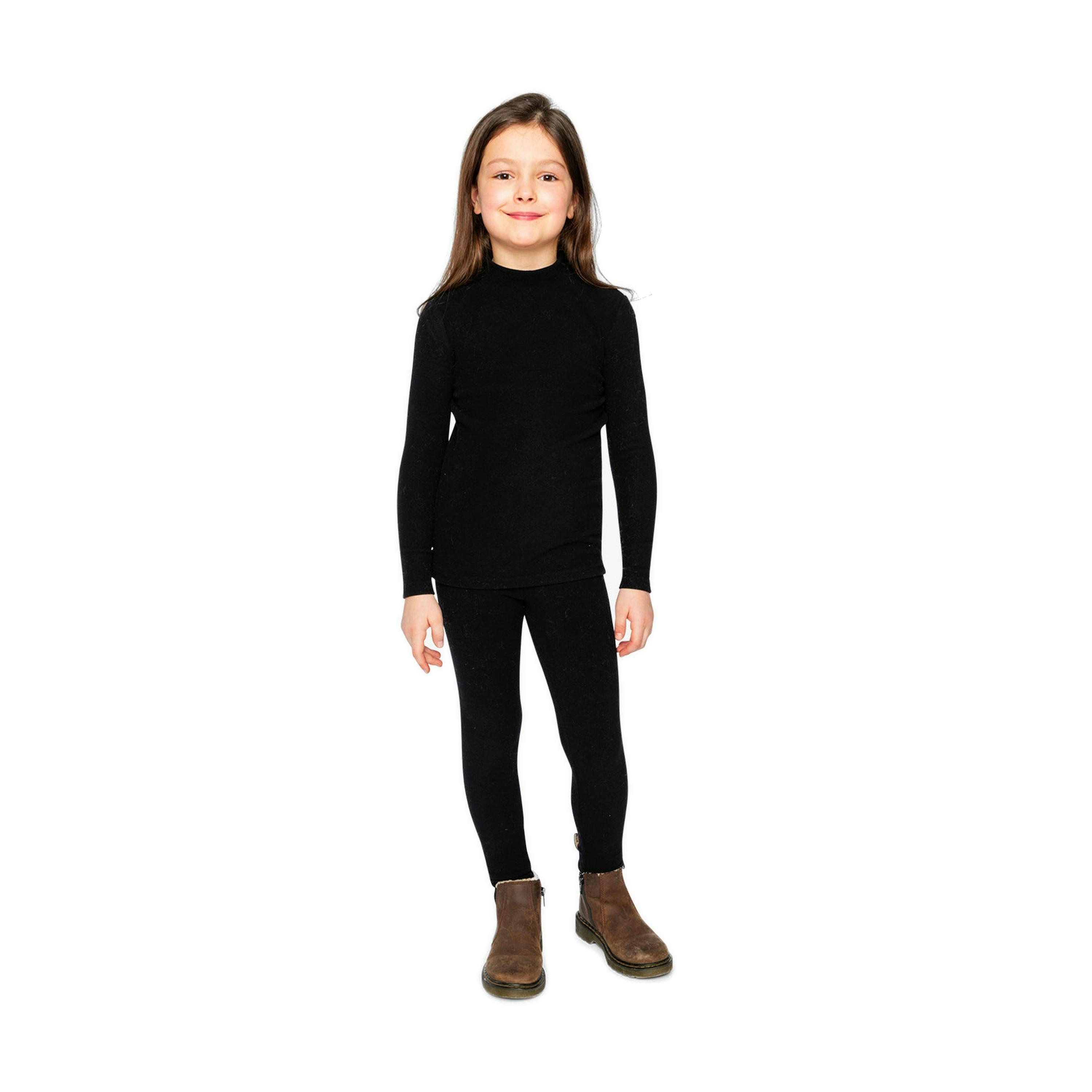 Brushed Rib Mock Neck Top Black , view 4 of 5