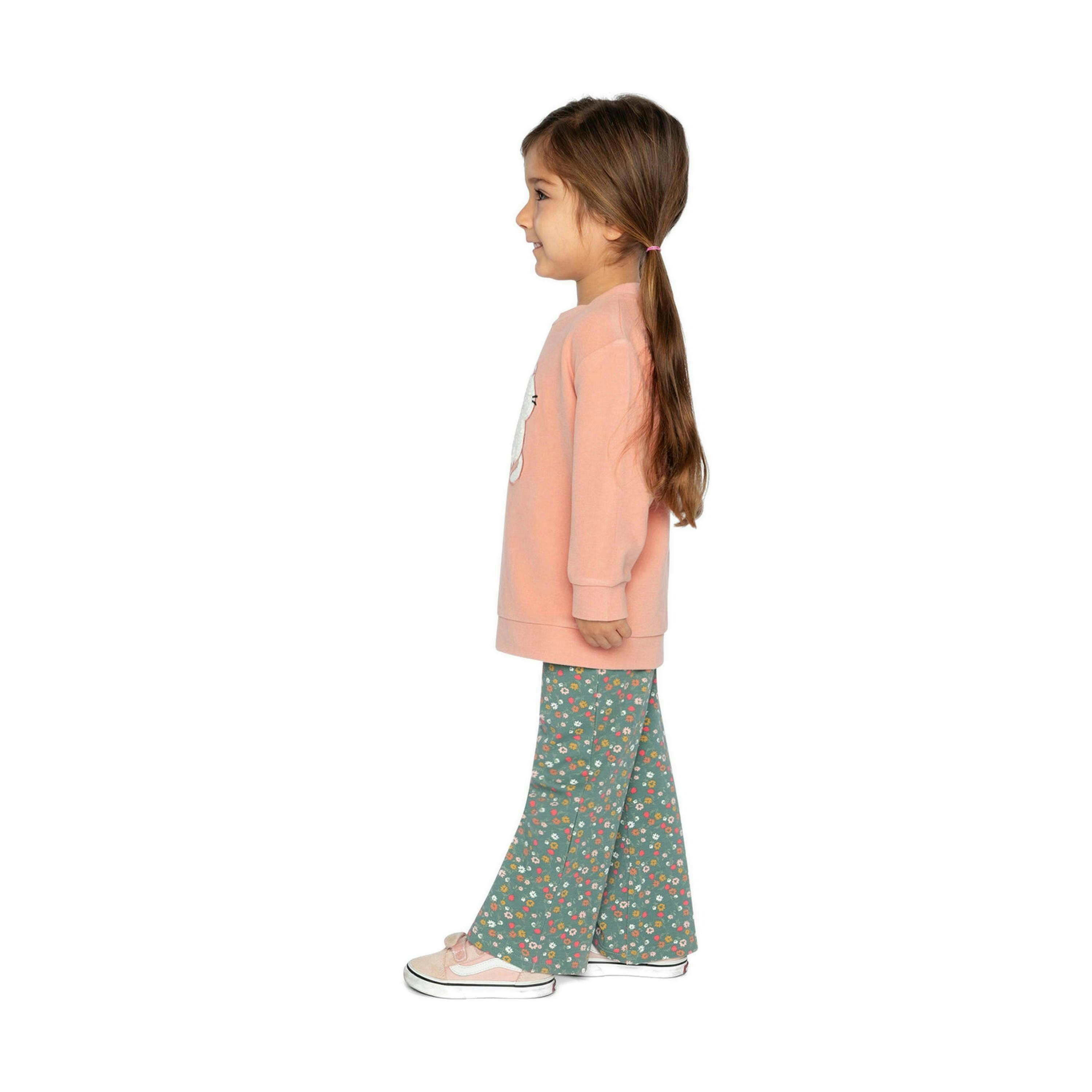 Tunic And Leggings Set Pale Pink And Green Floral Print , view 4 of 6