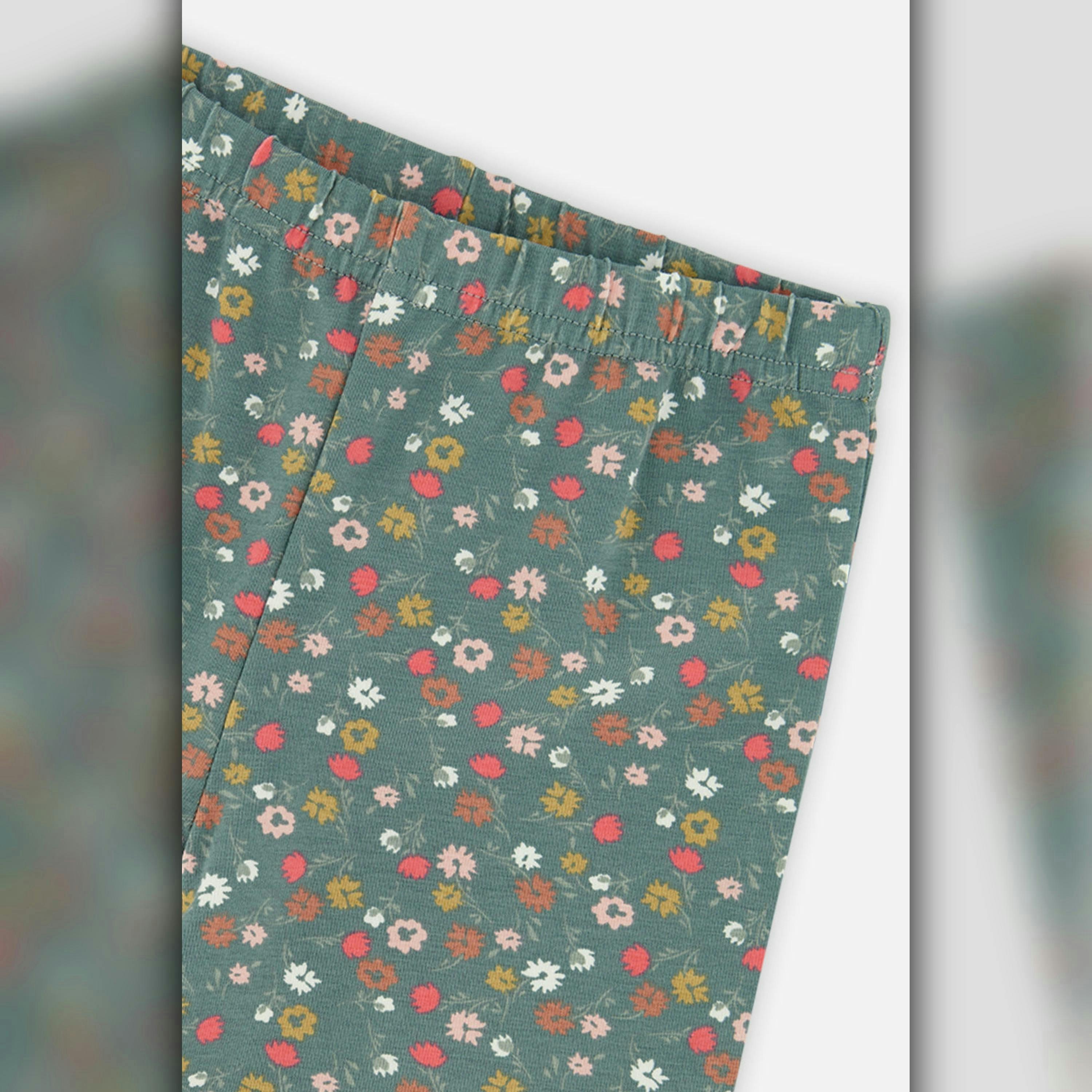 Tunic And Leggings Set Pale Pink And Green Floral Print , view 5 of 6