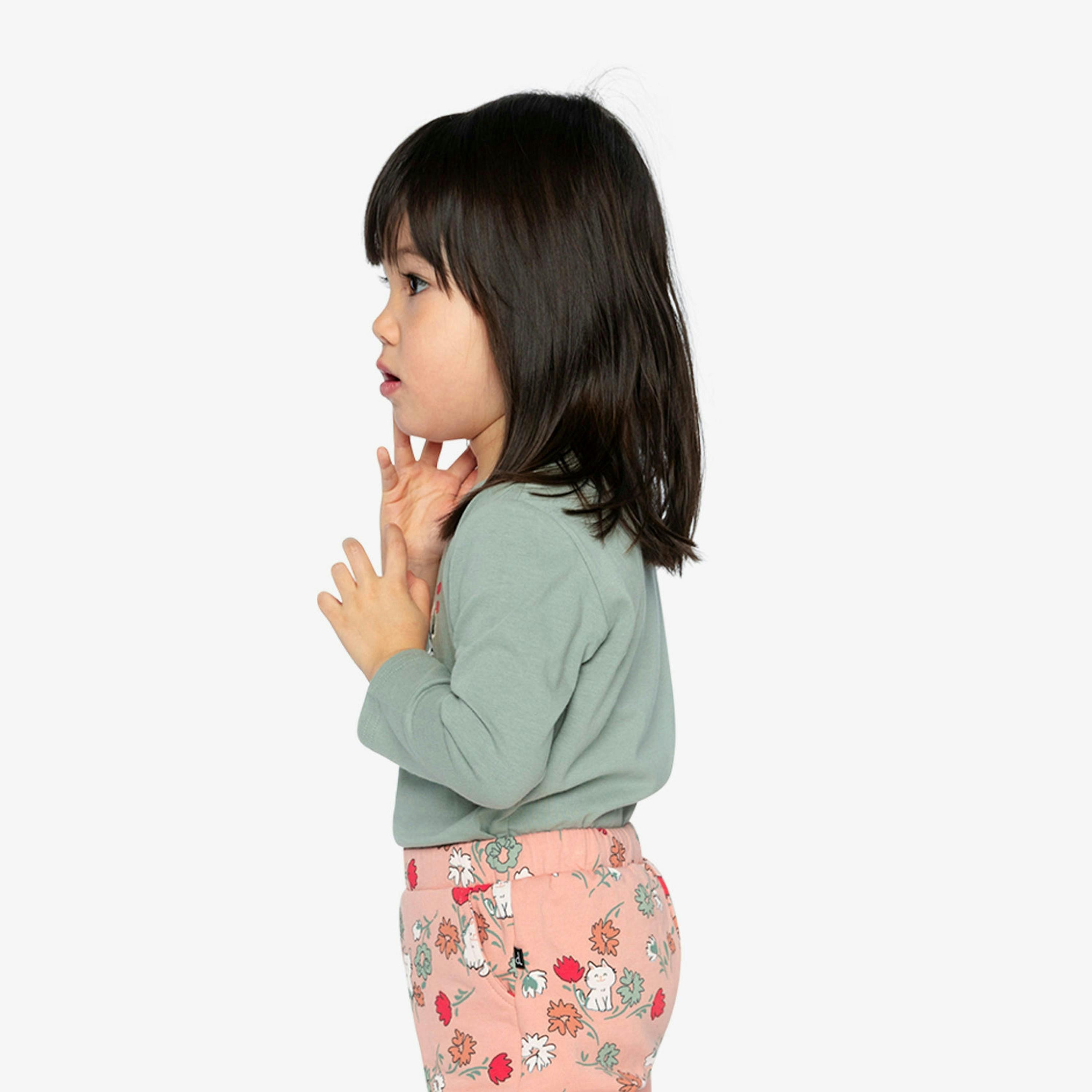 Organic Cotton Long Sleeve T-Shirt Sage Green , view 5 of 5