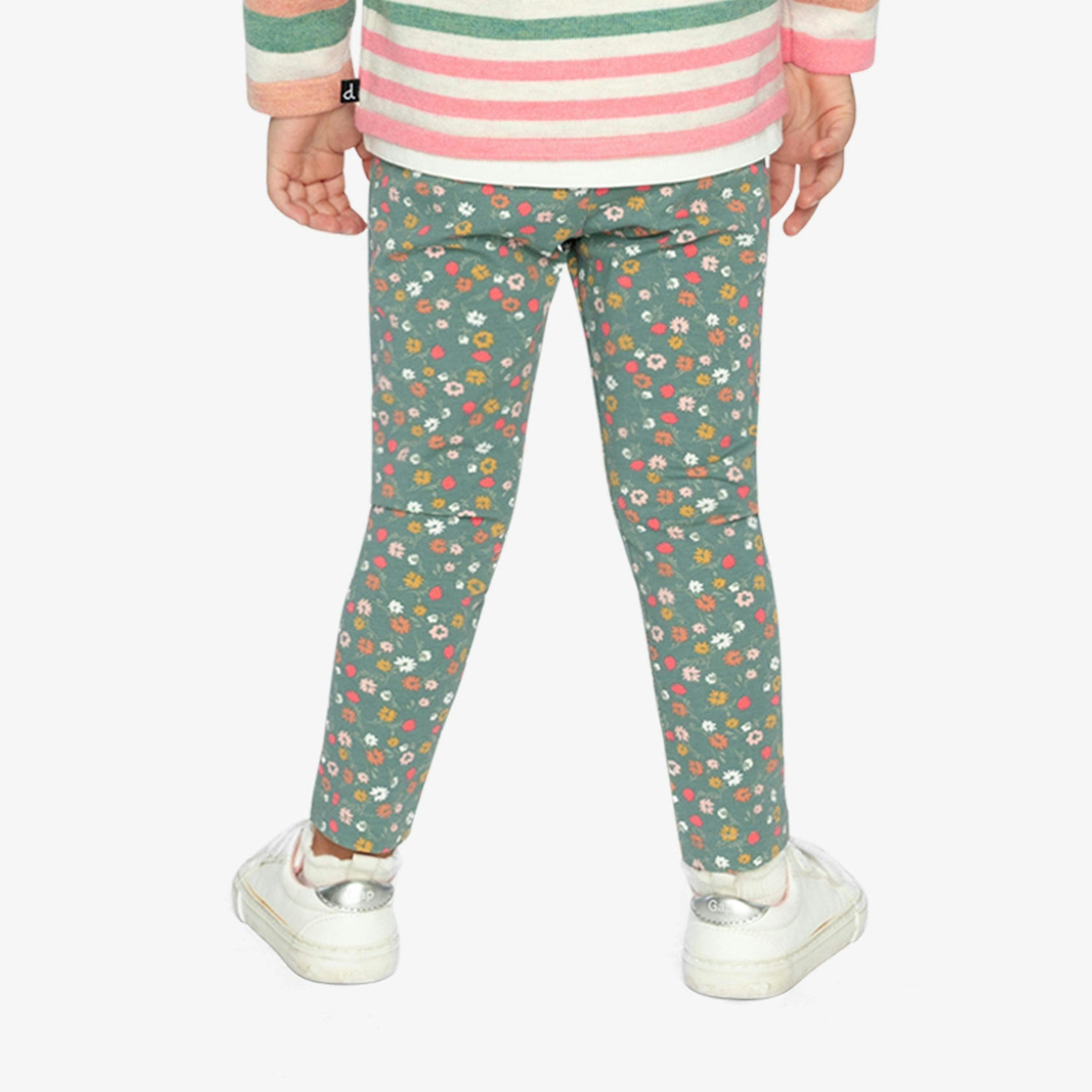 Organic Cotton Leggings Green Floral Print , view 6 of 6